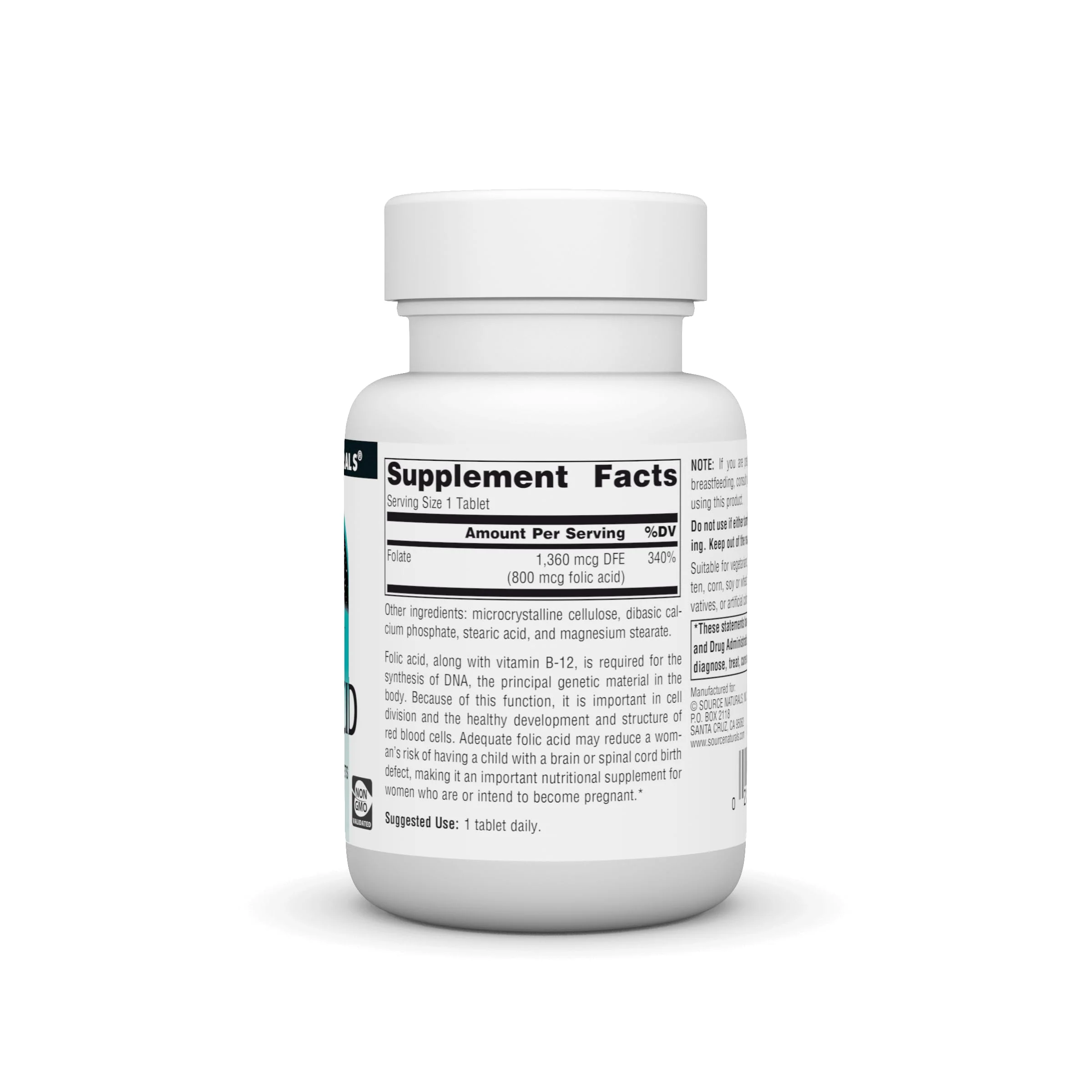 Source Naturals Folic Acid 800 Mcg Tablet, 200 Count - Image 5