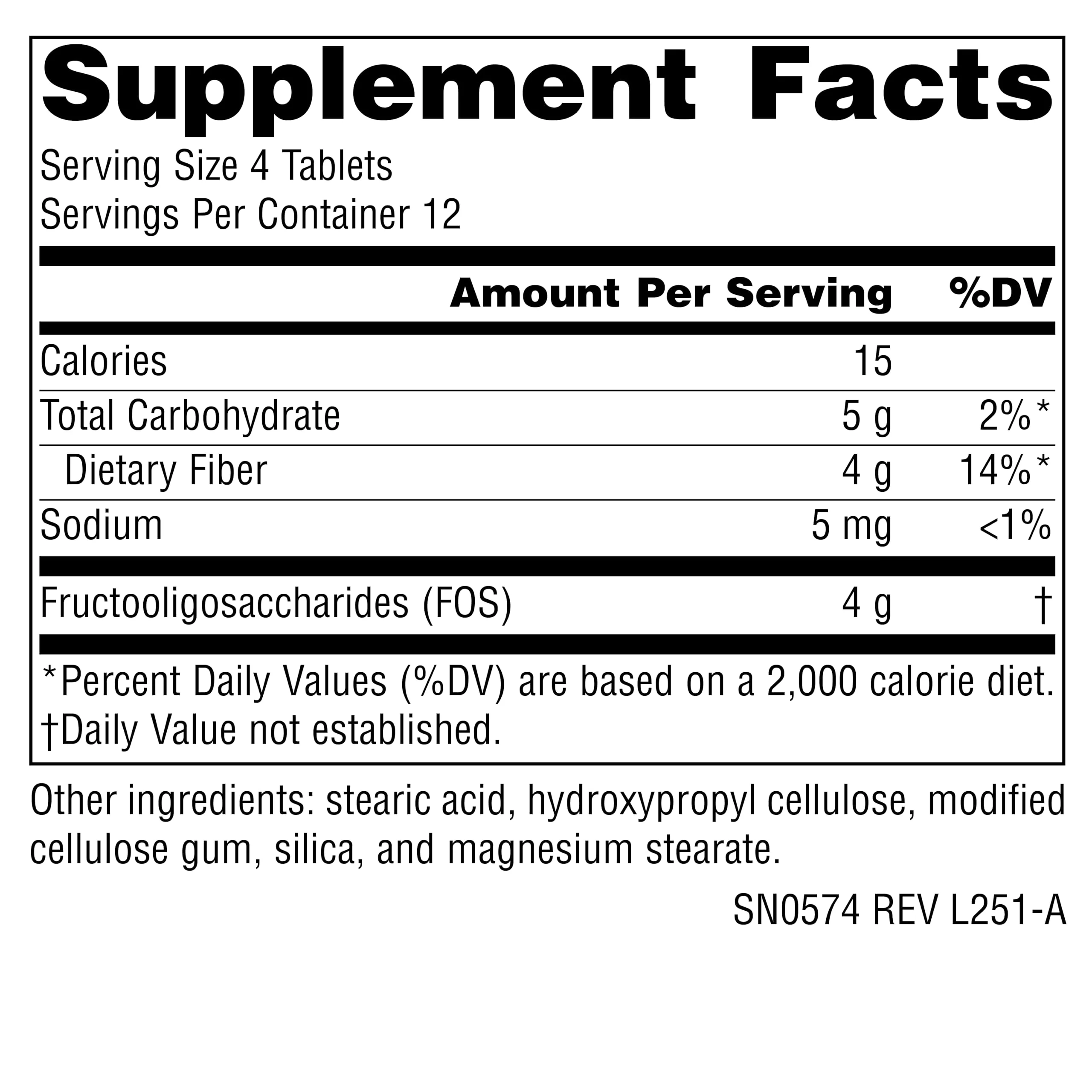 Source Naturals FOS 1000 mg Fructooligosaccharides Probiotic Enhancer - 50 Tablets - Image 5