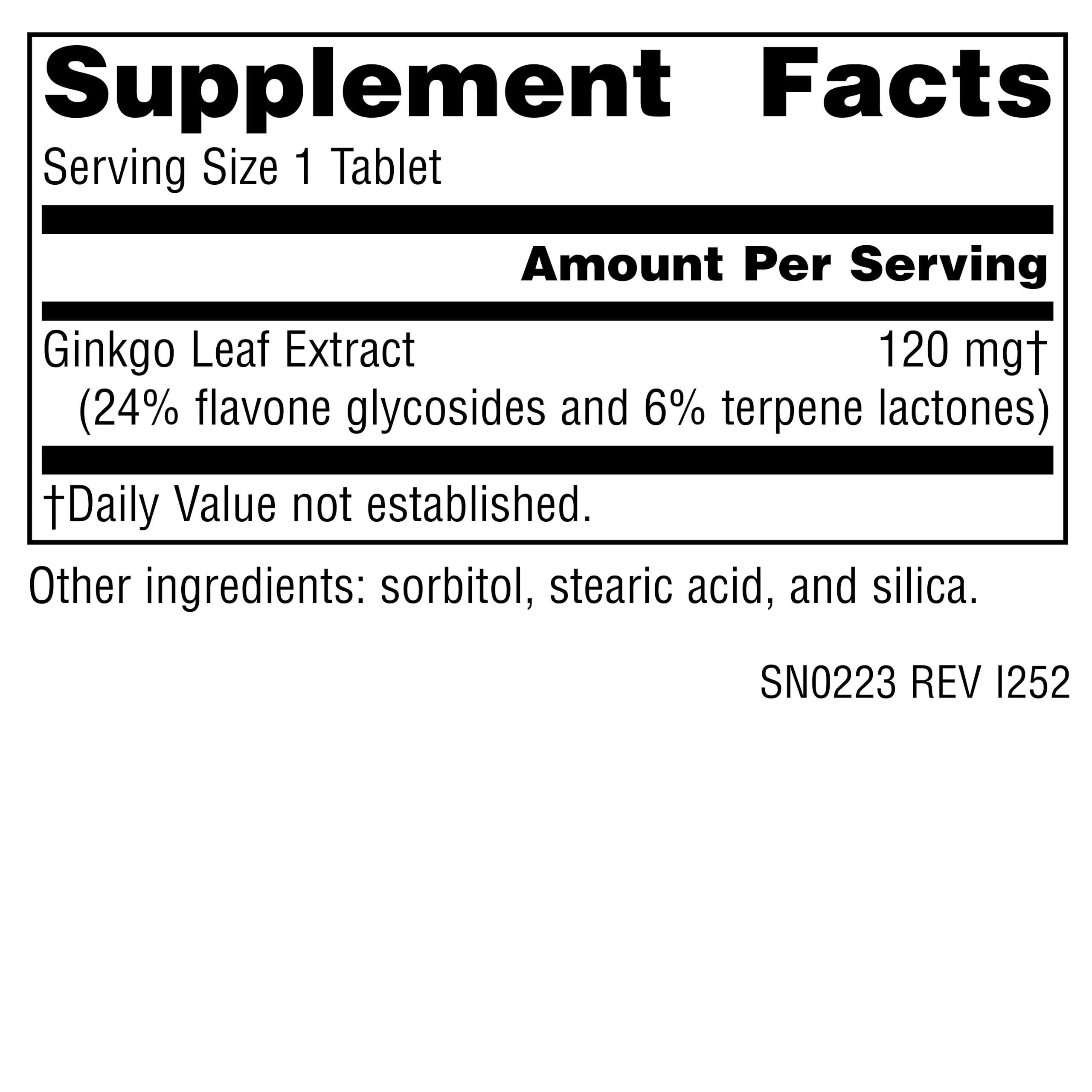 Source Naturals Ginkgo-24 - Ginkgo Biloba Extract, 24% Glycosides 6% Terpenes - 120 mg - 120 Tablets - Image 6