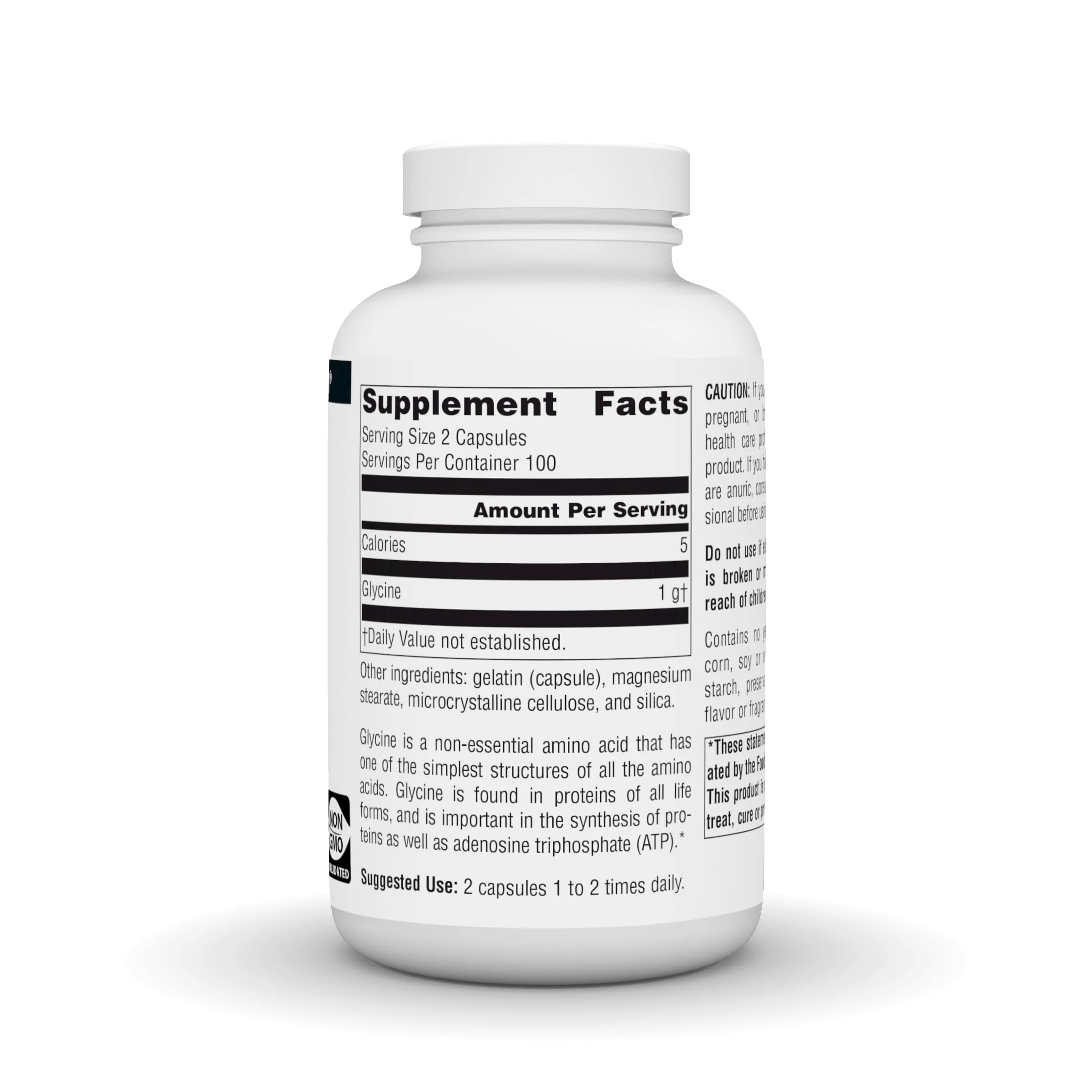 Source Naturals Glycine - 500 mg - 200 Capsules - Image 5