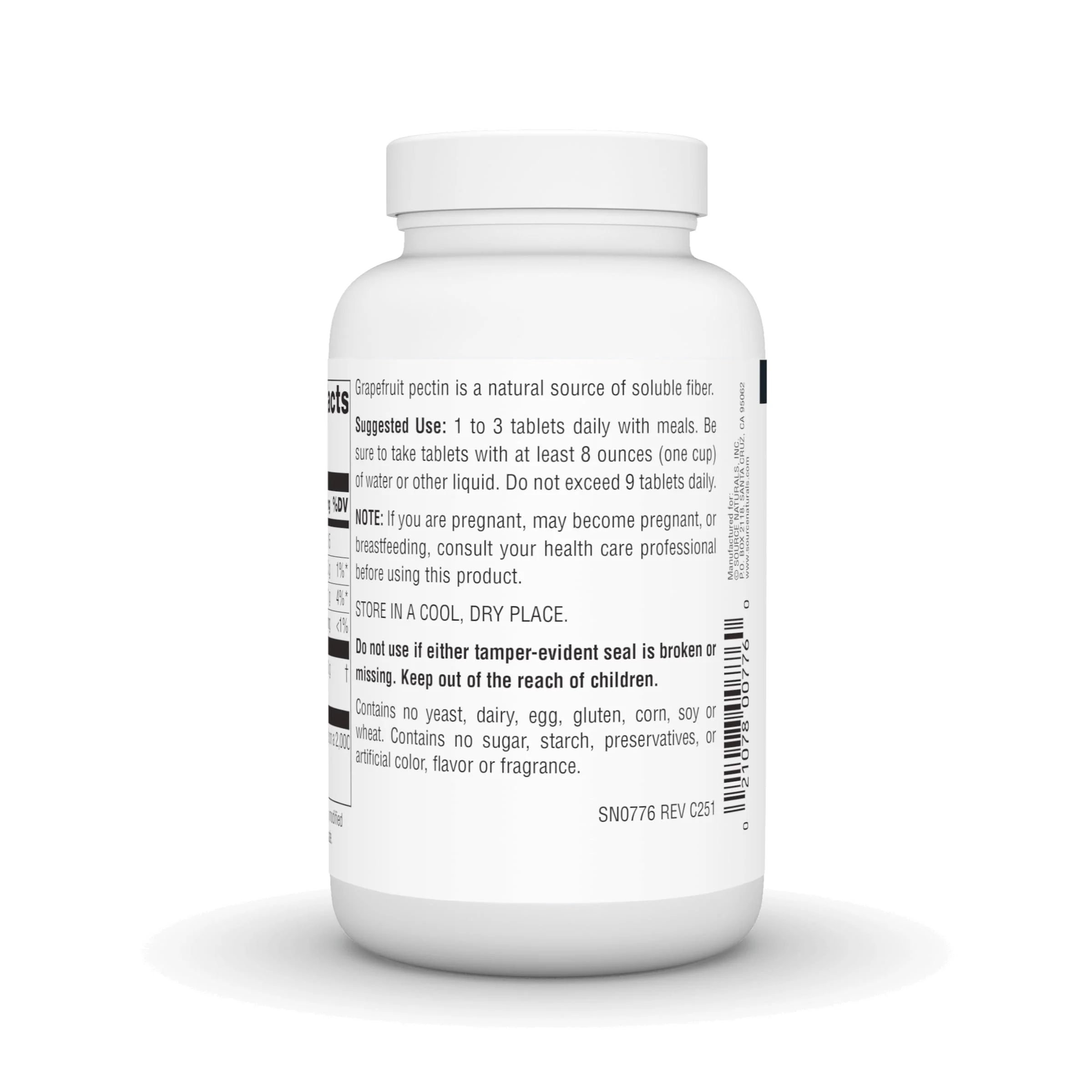 Source Naturals Grapefruit Pectin, Soluble Fiber - 1000 mg Dietary Supplement - 120 Tablets - Image 5