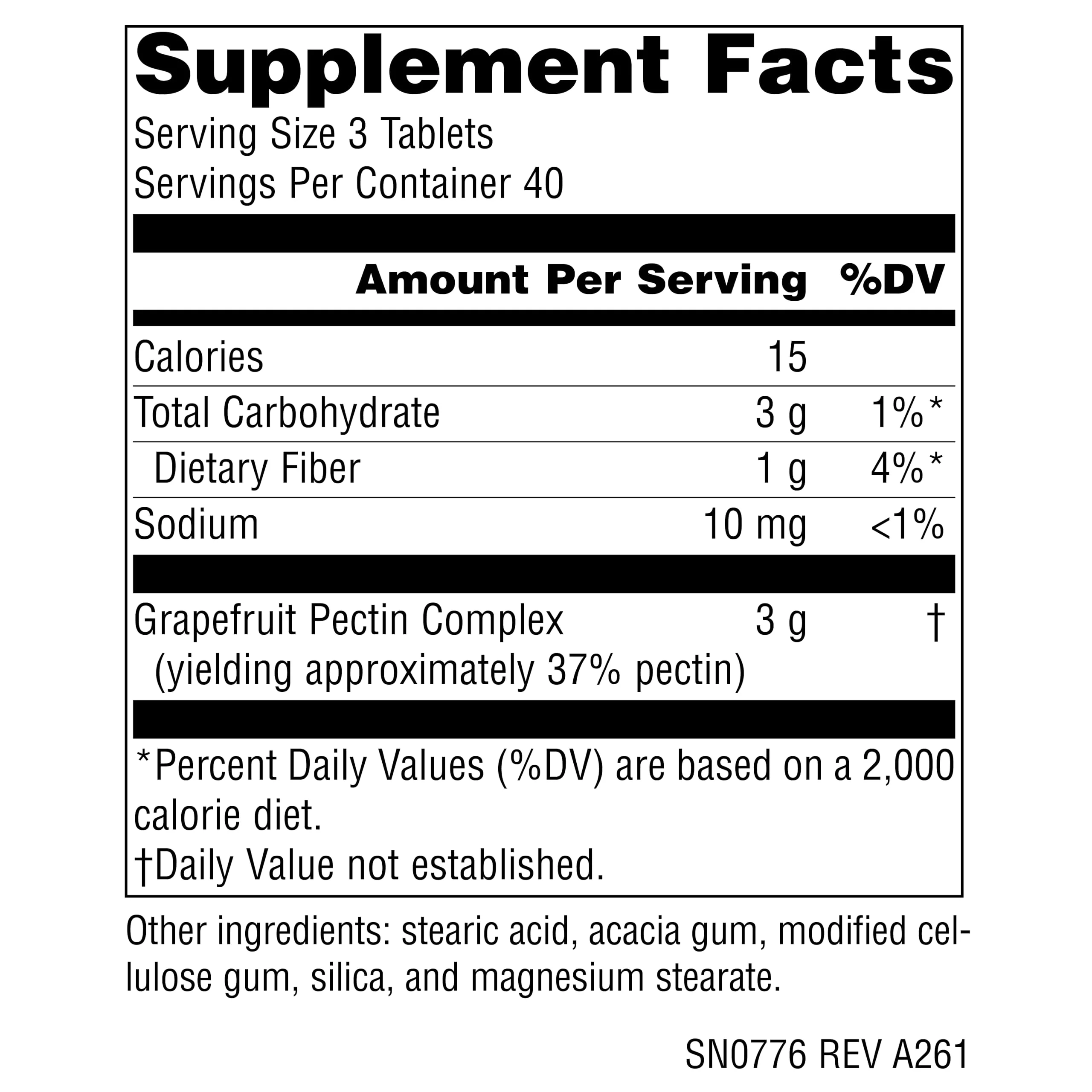 Source Naturals Grapefruit Pectin, Soluble Fiber - 1000 mg Dietary Supplement - 120 Tablets - Image 7