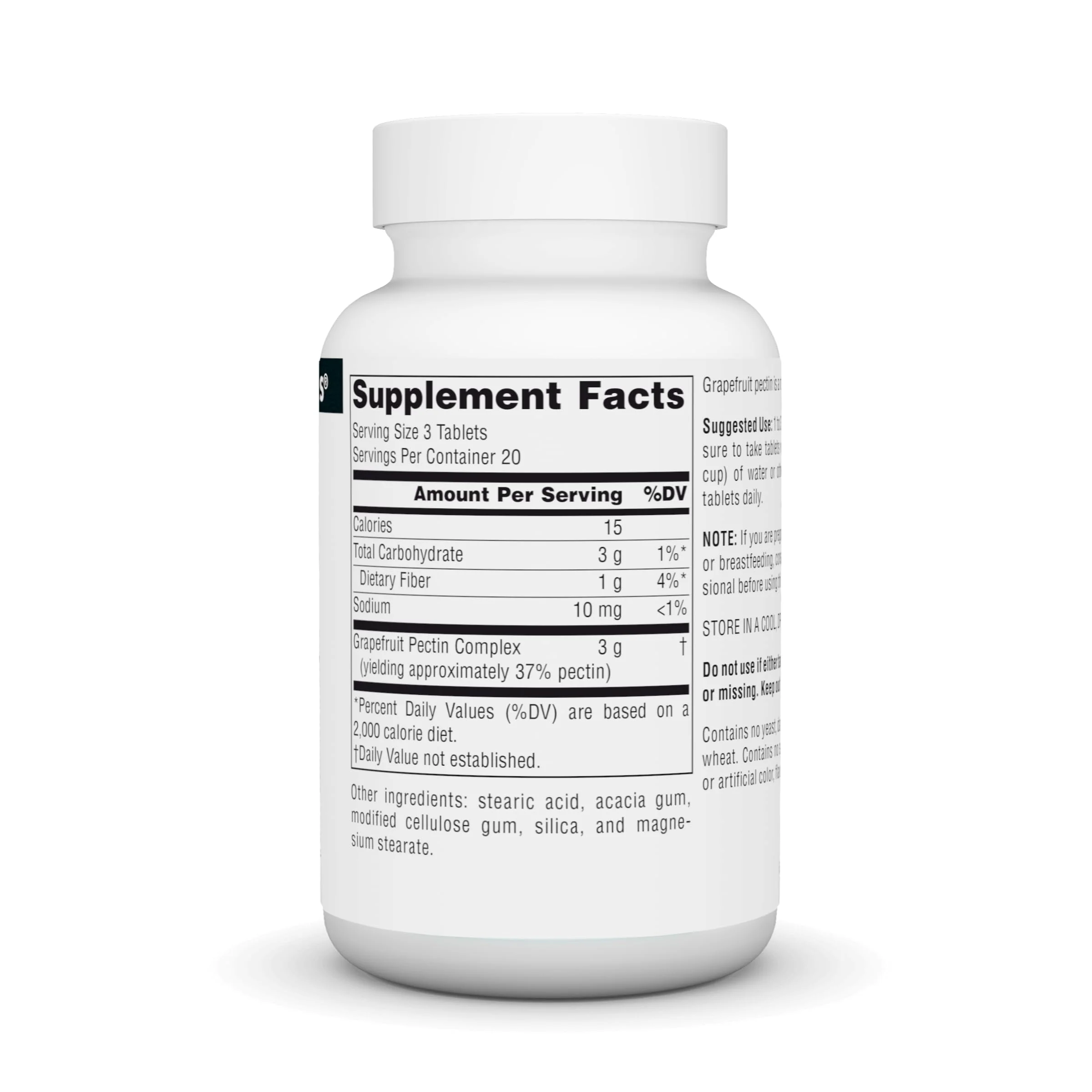 Source Naturals Grapefruit Pectin, Soluble Fiber - 1000 mg Dietary Supplement - 60 Tablets - Image 5