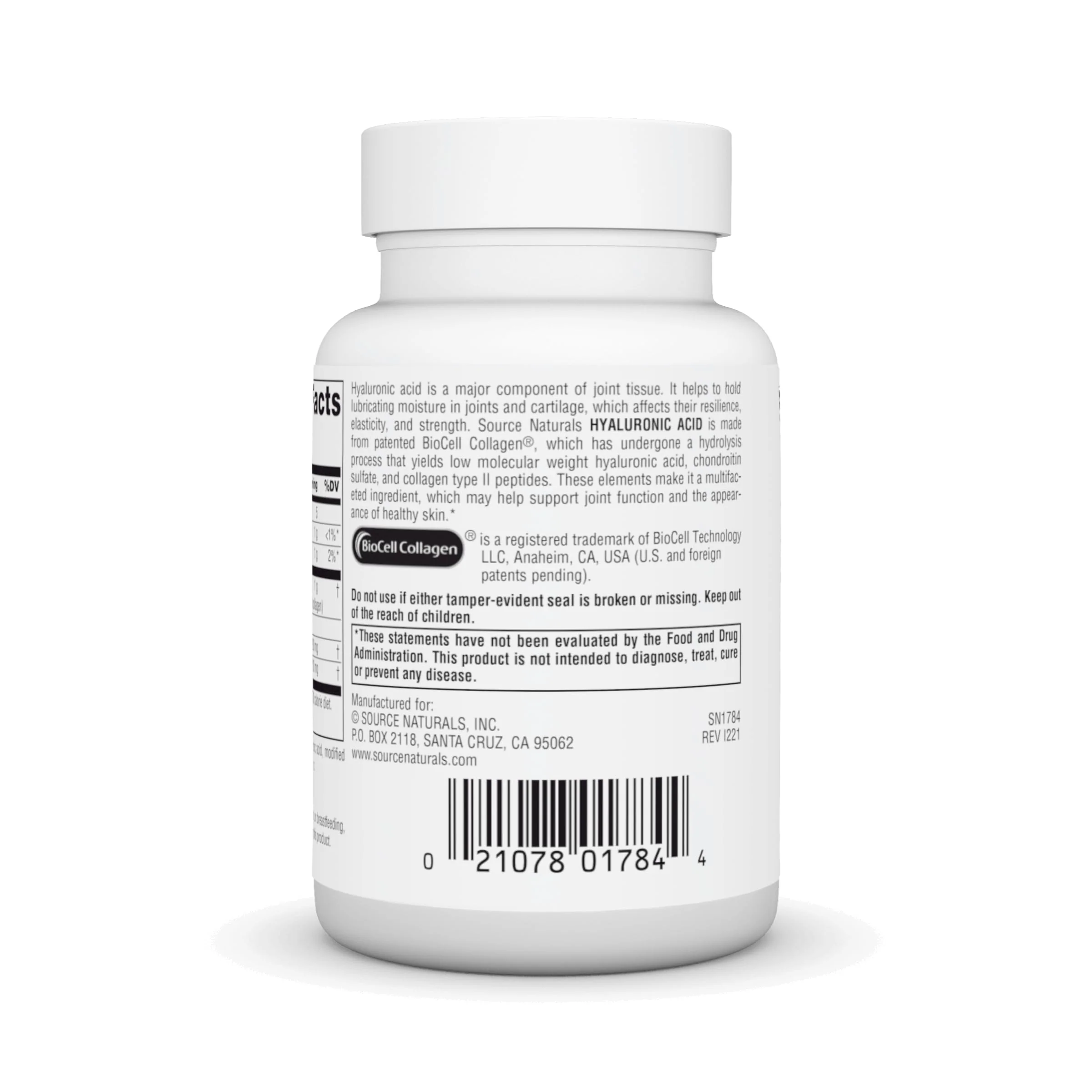 Source Naturals Hyaluronic Acid, 50mg, 60 Tablets - Image 4