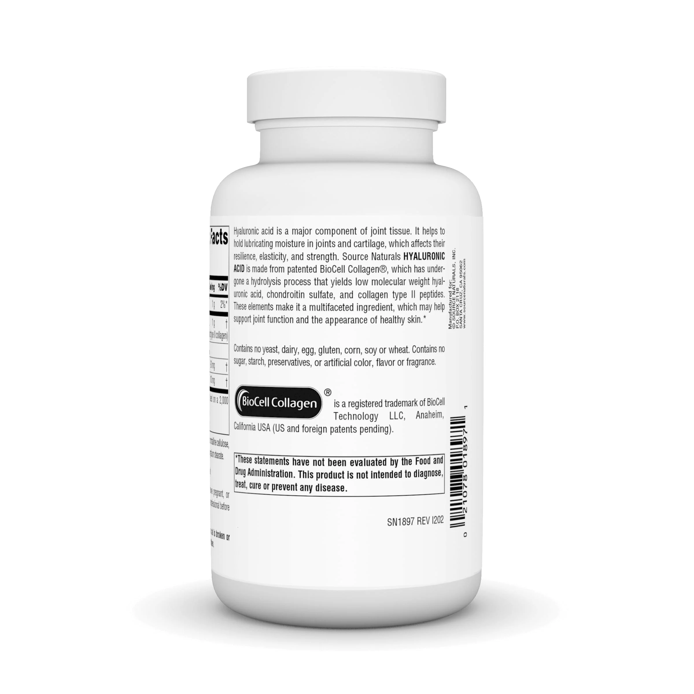 Source Naturals Hyaluronic Acid, Promotes Healthy Joints* 50 mg -120 Capsules - Image 5