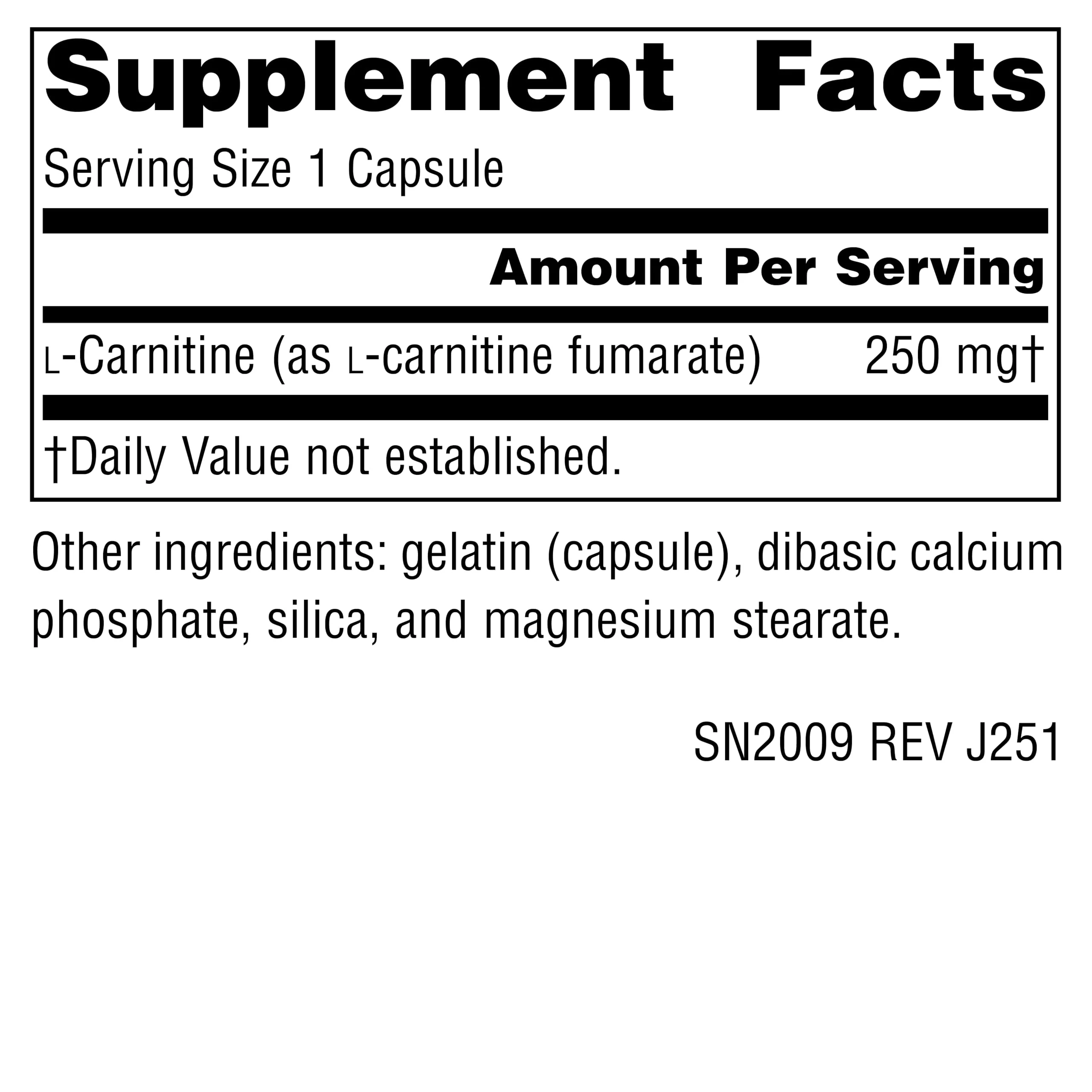 Source Naturals L-Carnitine, Metabolic Energy*, 250mg - 120 Capsules - Image 6