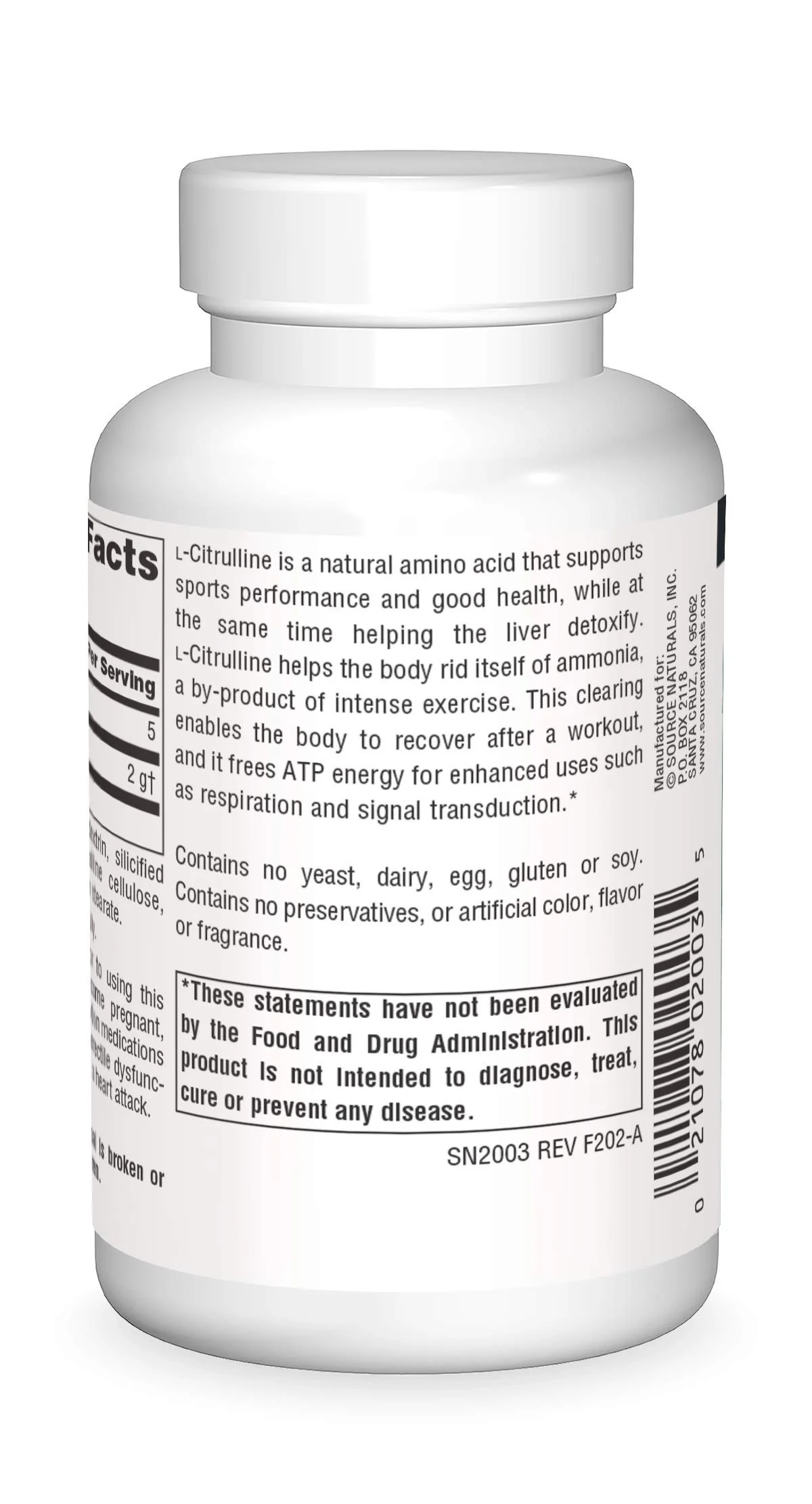 Source Naturals L-Citrulline - Supports Exercise Recovery, Energy and Detoxification*, 1,000 mg - 60 Tablets - Image 6