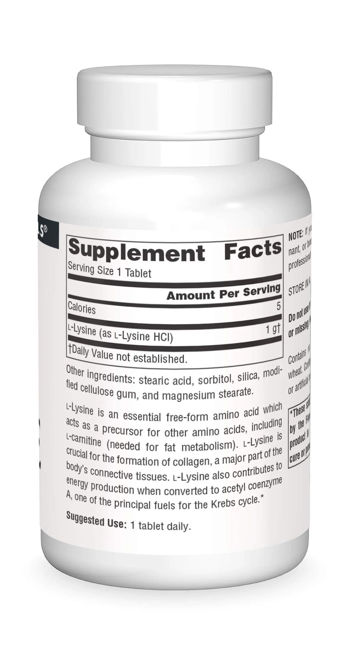 Source Naturals L-Lysine Free Form, 1,000 mg - Amino Acid Supplement Supports Energy & Formation of Collagen* - 50 Tablets - Image 5