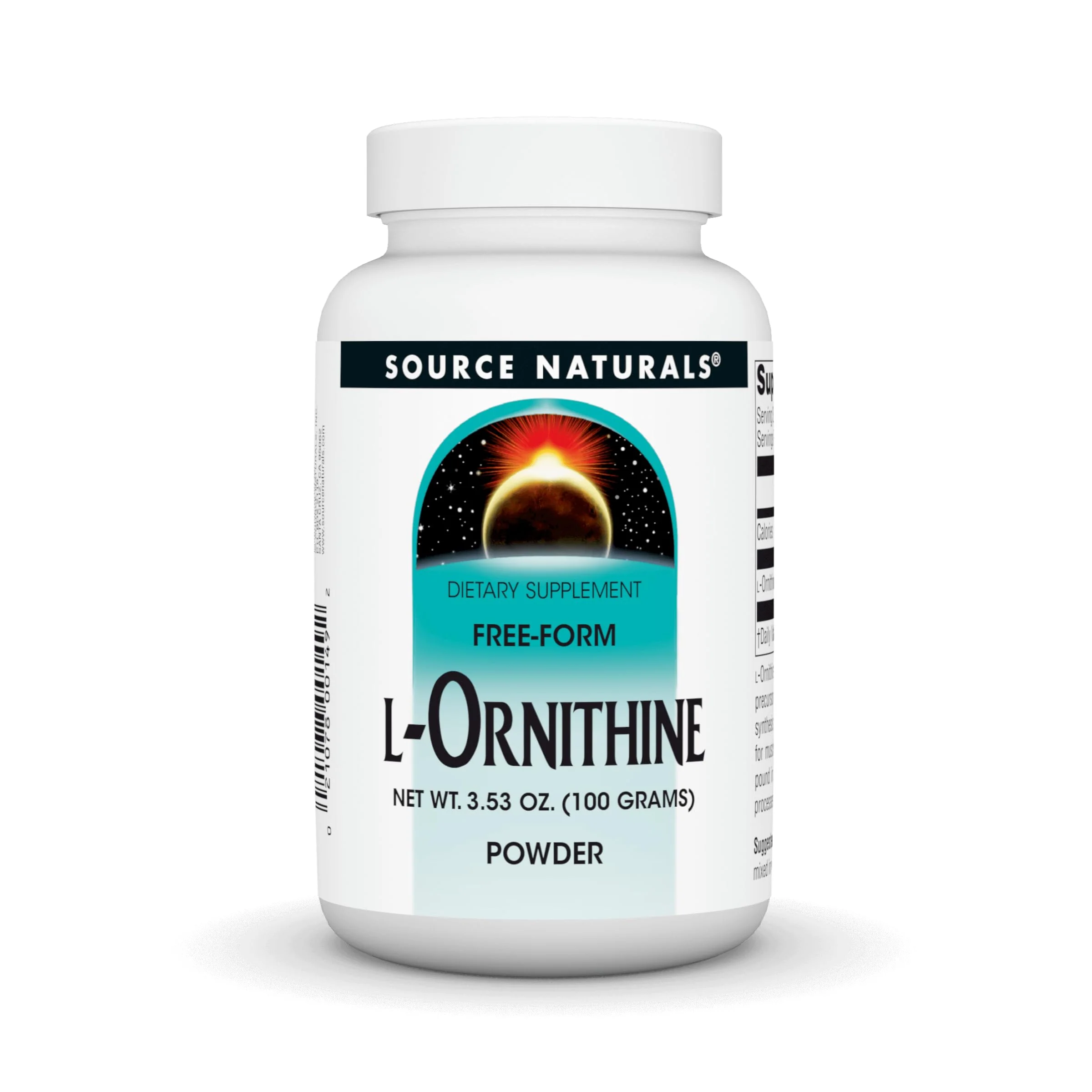 Source Naturals L-Ornithine Free Form Amino Acid Powder Supplement for Muscle Support* - 100 Grams