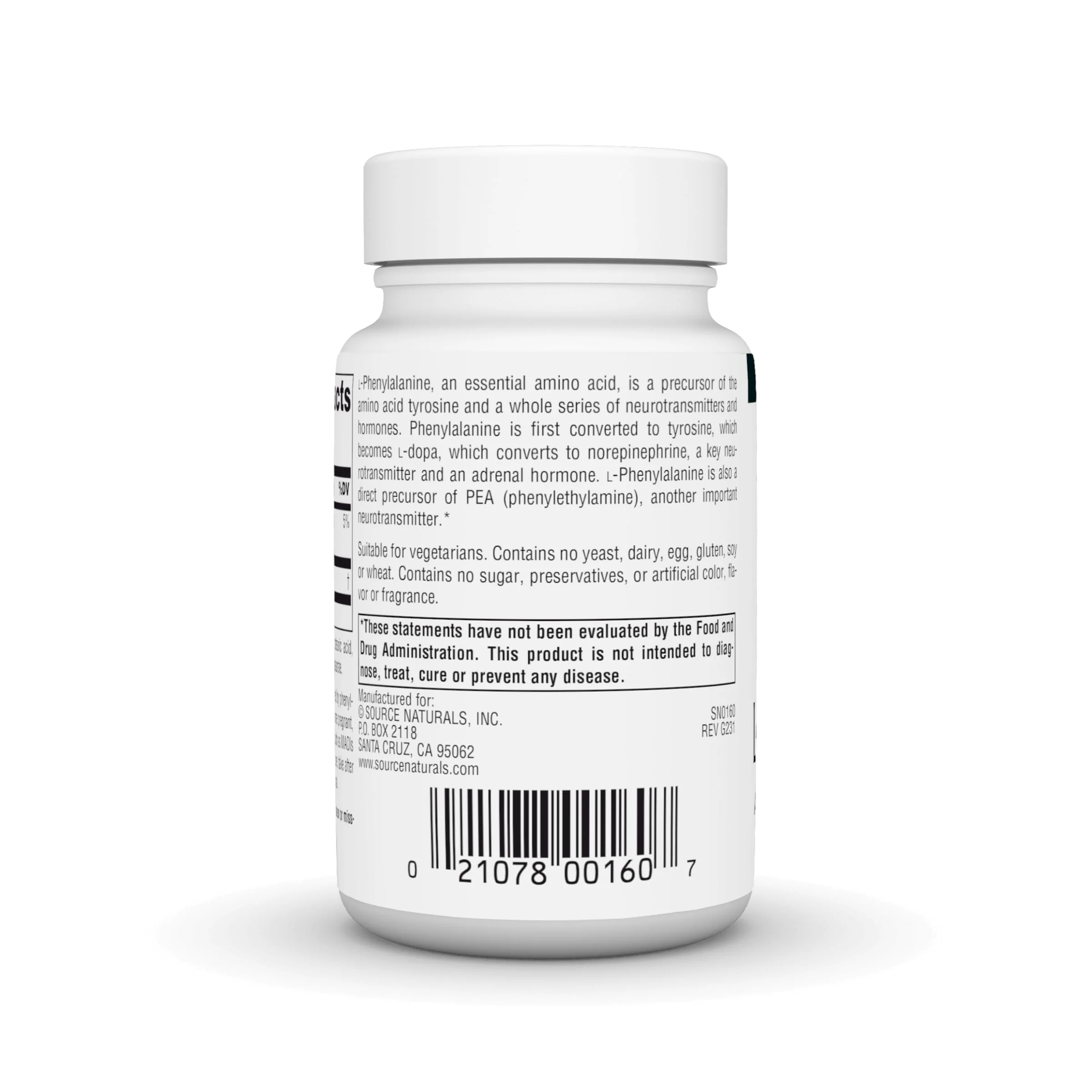 Source Naturals L-Phenylalanine Free Form Essential Amino Acid - 50 Tablets - Image 7