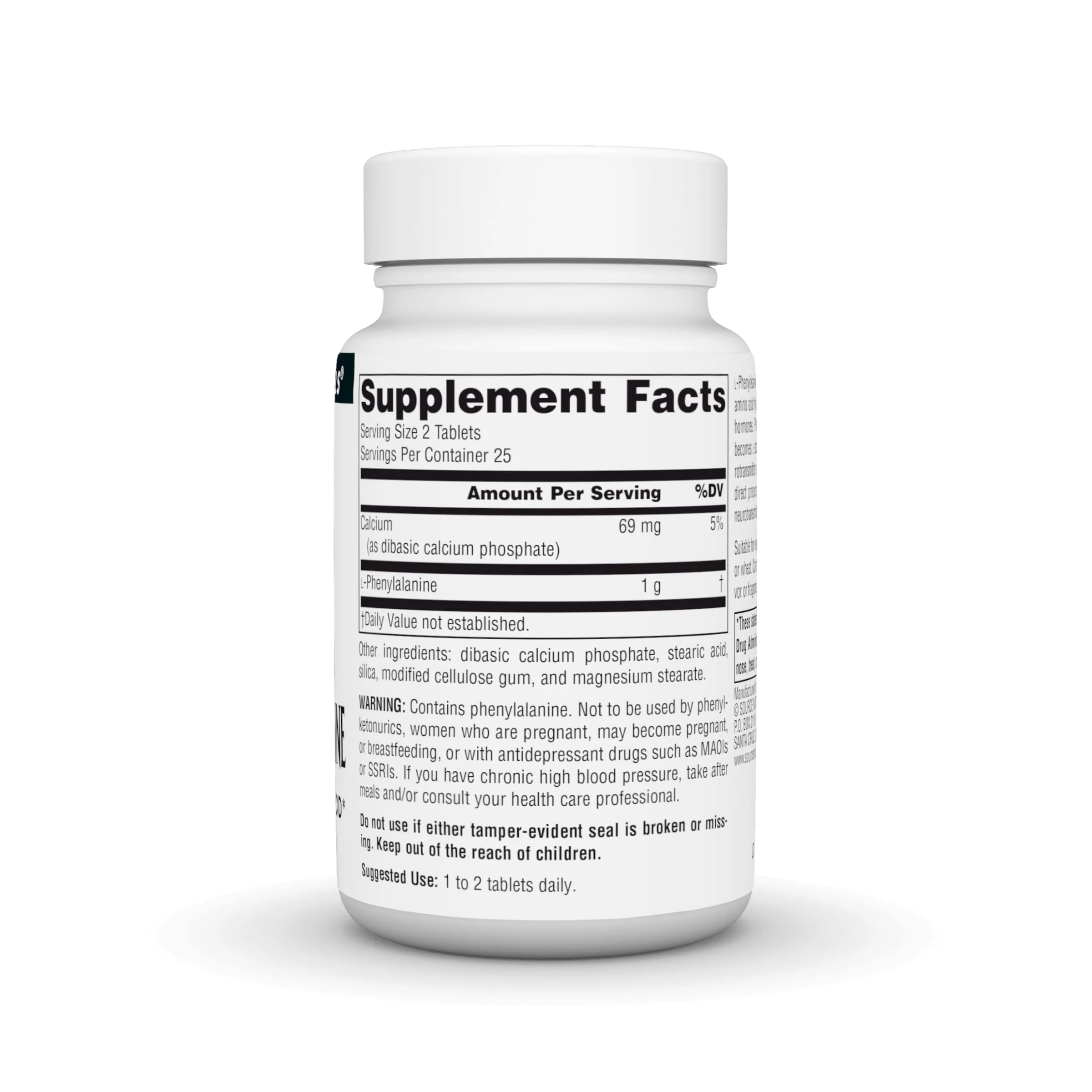 Source Naturals L-Phenylalanine Free Form Essential Amino Acid - 50 Tablets - Image 8
