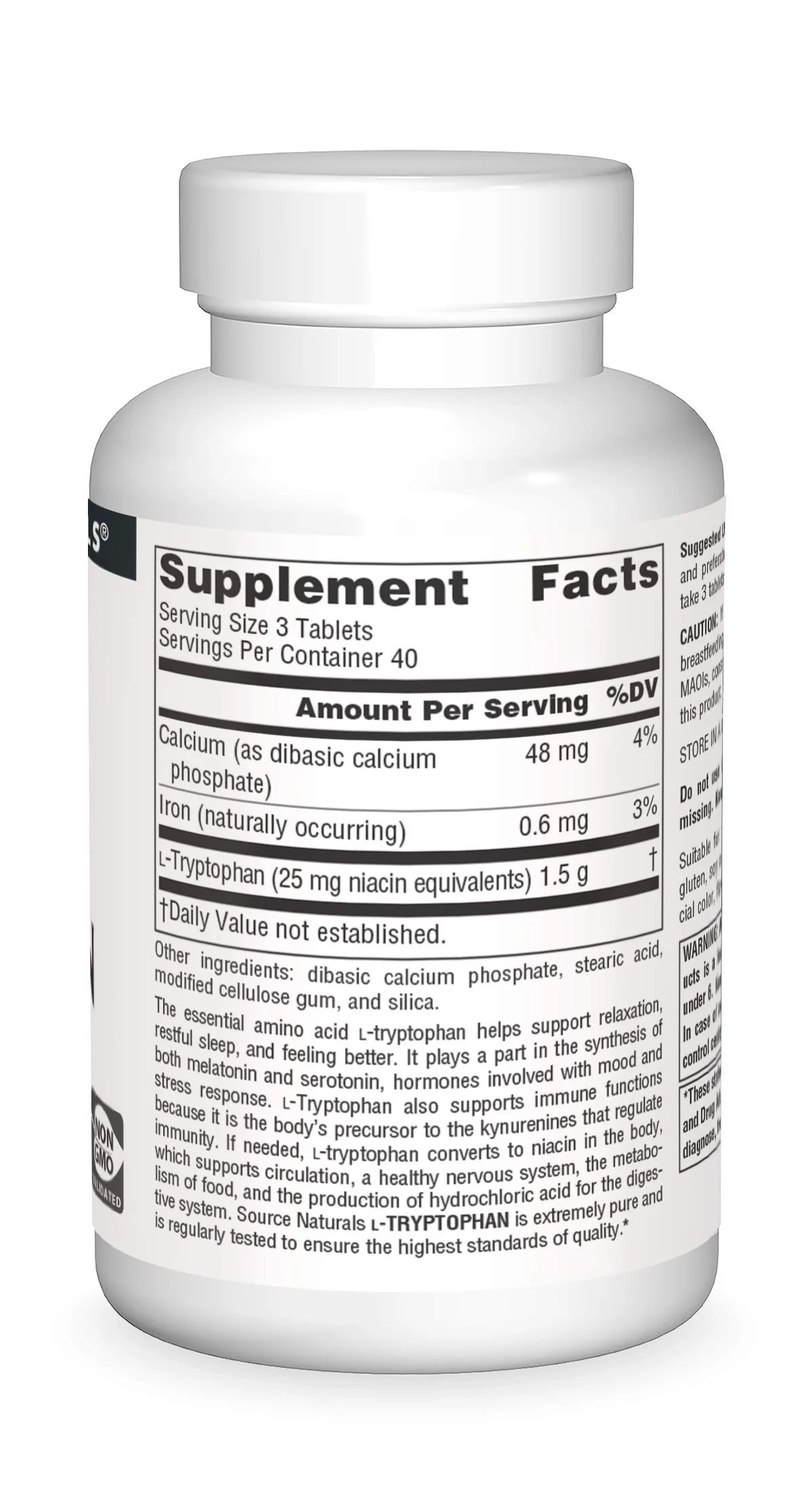Source Naturals L-Tryptophan, for Mood, Relaxation, and Sleep*, 500mg - 120 Tablets - Image 5