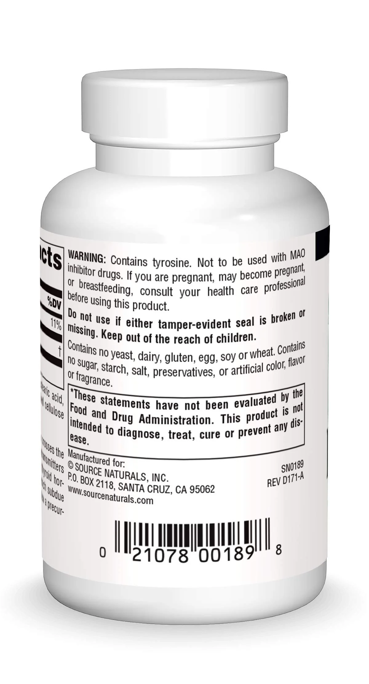 Source Naturals L-Tyrosine -Free Form Amino Acid Supplement - 50 Tablets - Image 5