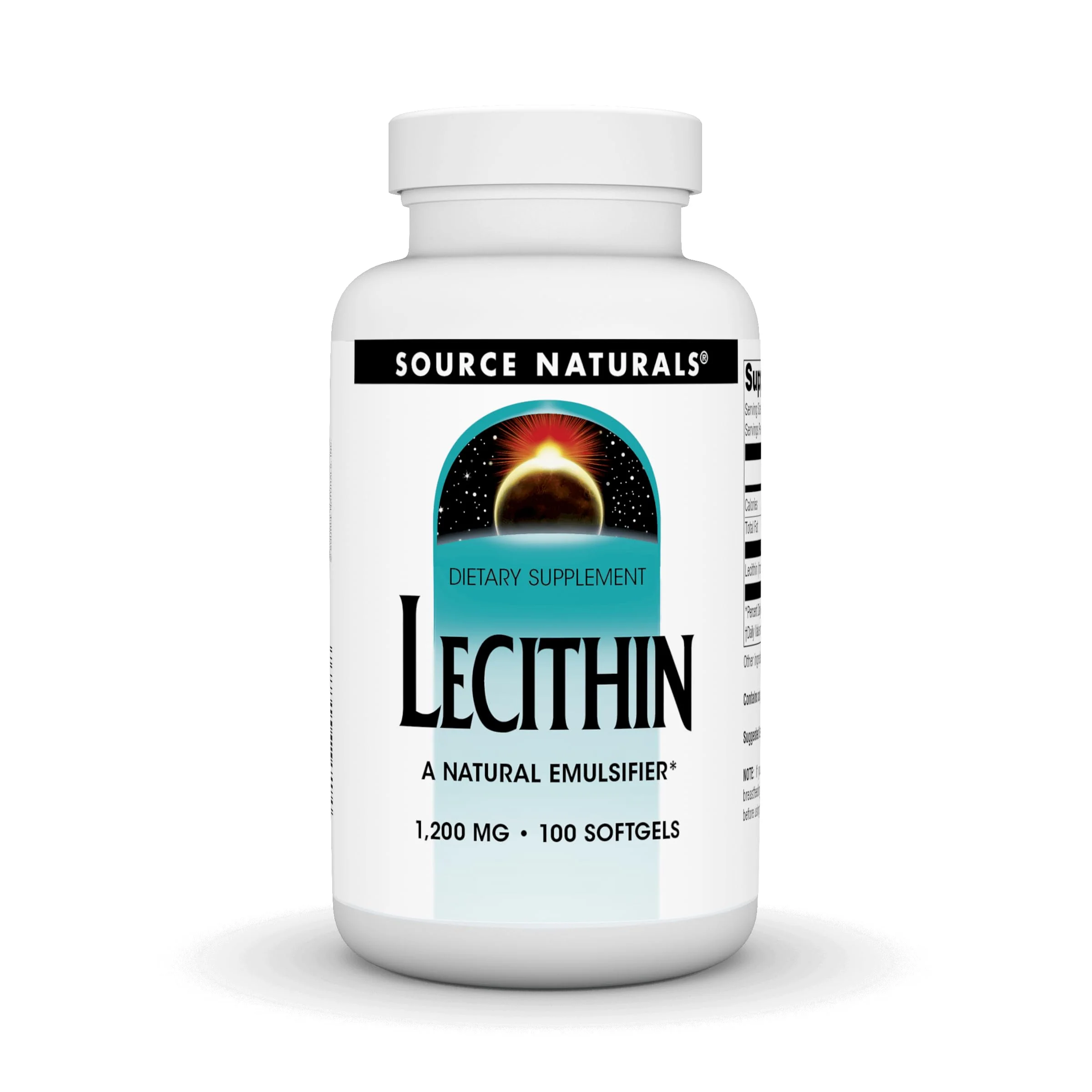 Source Naturals Lecithin 1200 mg, A Natural Emulsifier - 100 Softgels