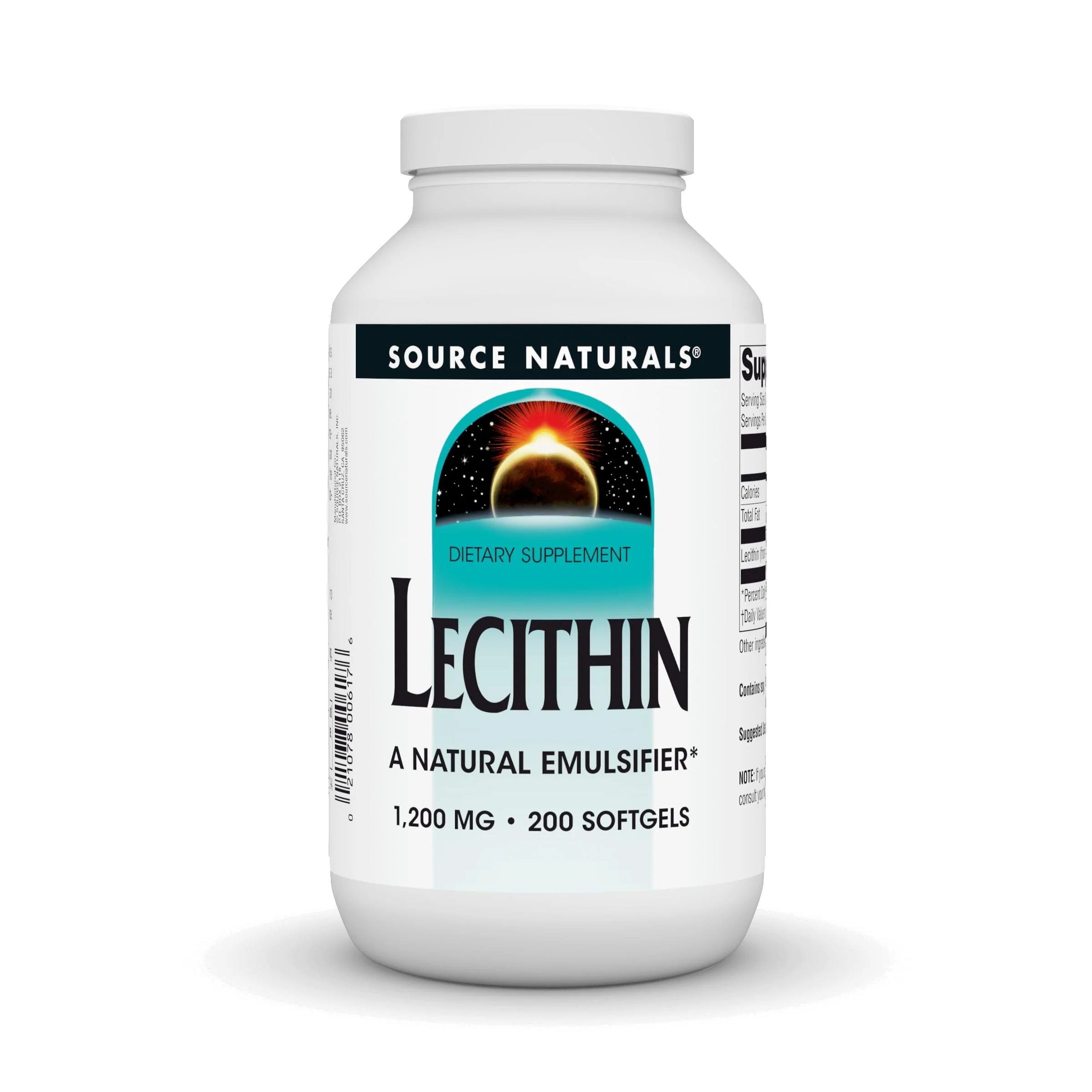 Source Naturals Lecithin 1200 mg, A Natural Emulsifier - 200 Softgels