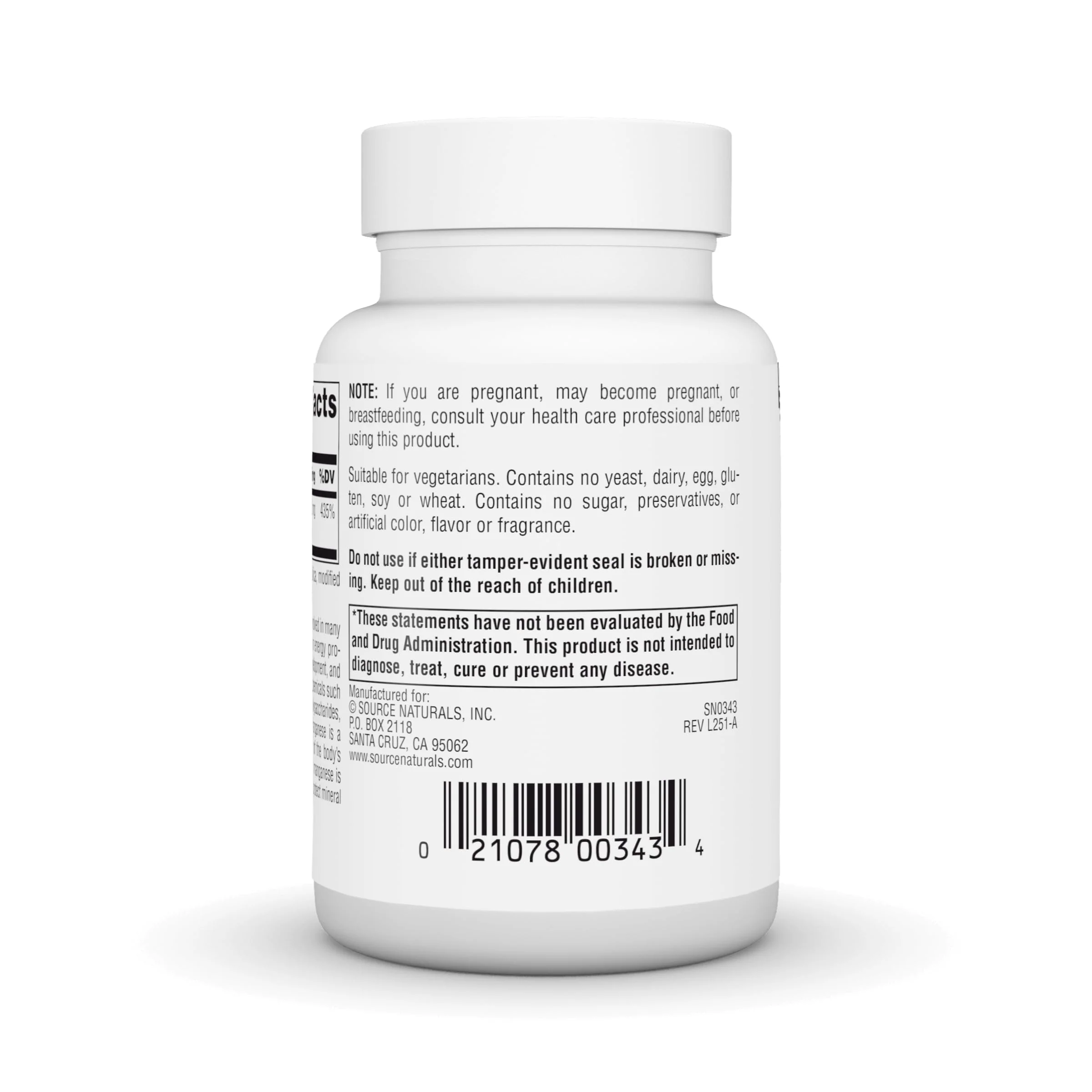 Source Naturals Manganese, Amino Acid Complex - Supports Energy Production* - 10 mg - 250 Tablets - Image 3