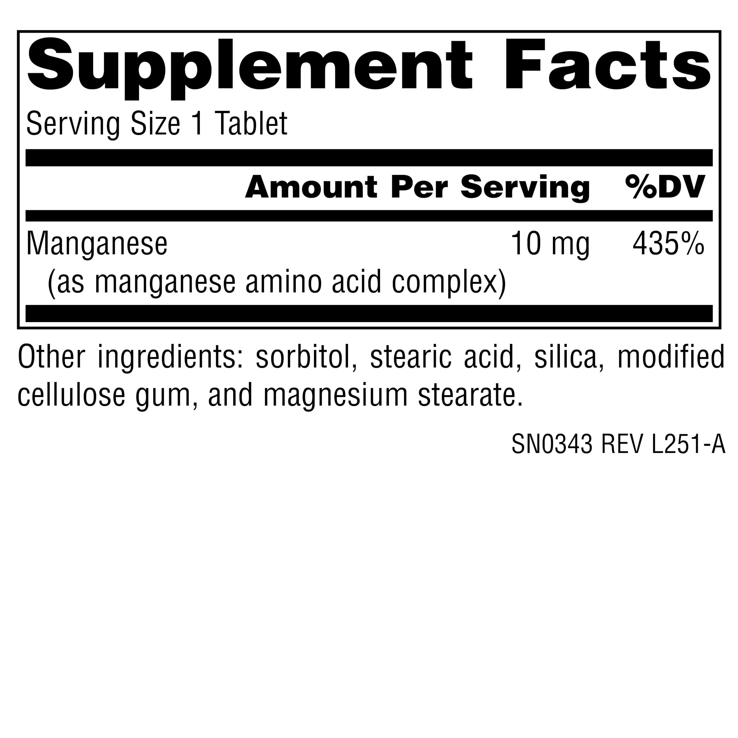 Source Naturals Manganese, Amino Acid Complex - Supports Energy Production* - 10 mg - 250 Tablets - Image 5