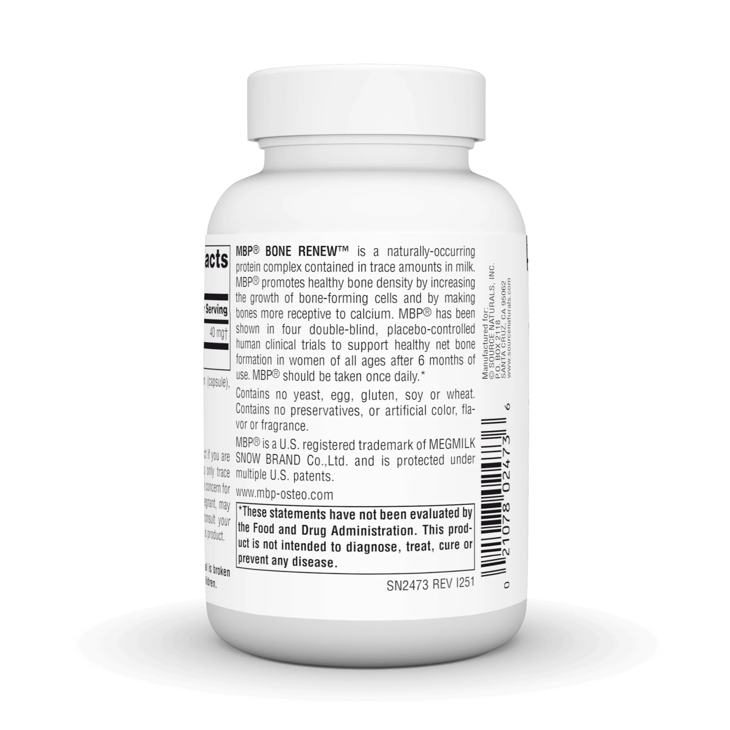 Source Naturals MBP Bone Renew -Advanced Bone Density Support* - 120 Capsules - Image 4