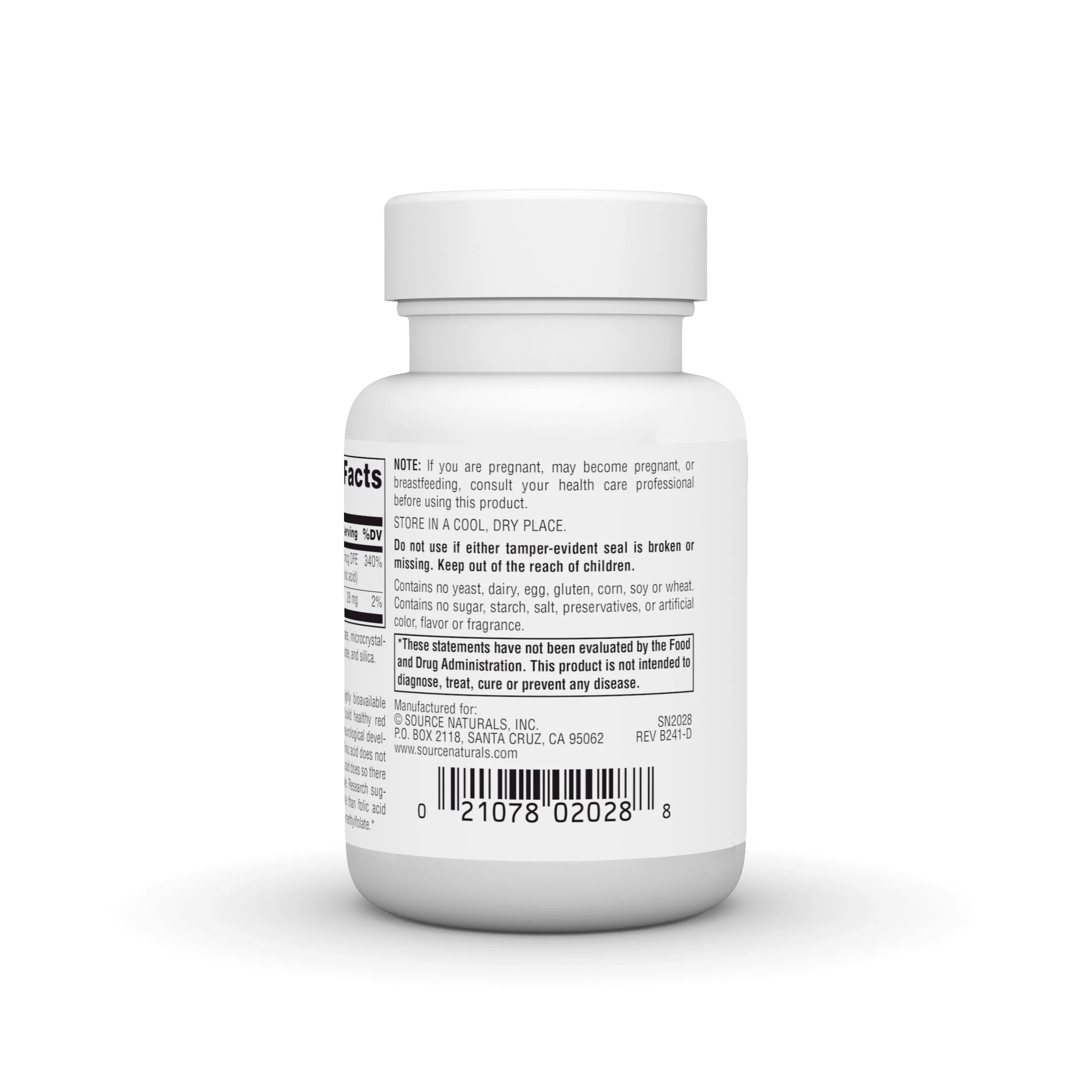 Source Naturals MegaFolinic, Bioactive Form of Folic Acid, 800 mcg - 120 Tablets - Image 4