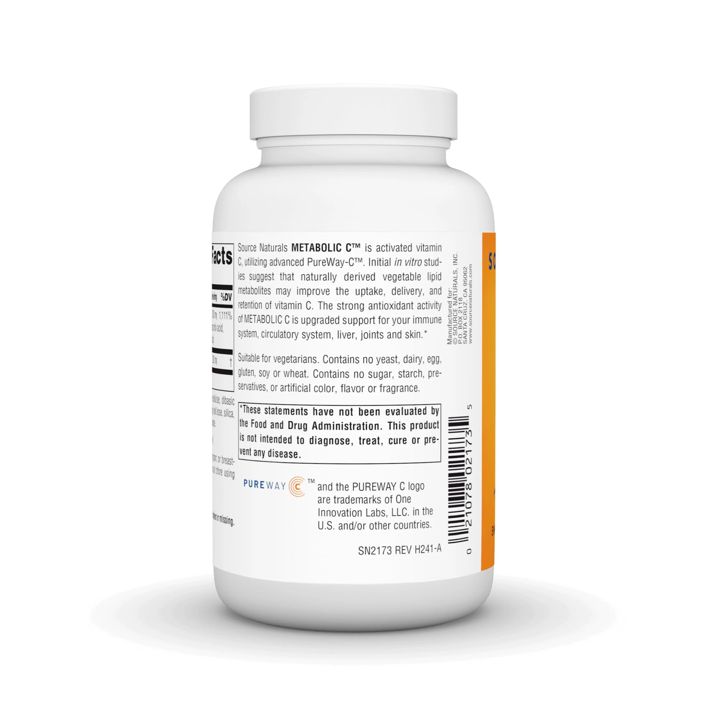 Source Naturals Metabolic C, Optimized Vitamin C for Enhanced Antioxidant Protection* -1000 mg - 100 Tablets - Image 4