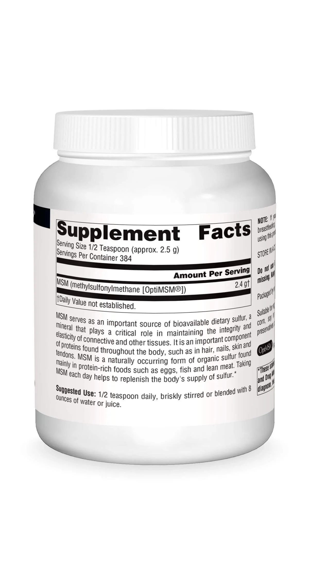 Source Naturals MSM (Methylsulfonylmethane) Net WT. 35 Ounce (1,000 Grams) - Powder - Image 5