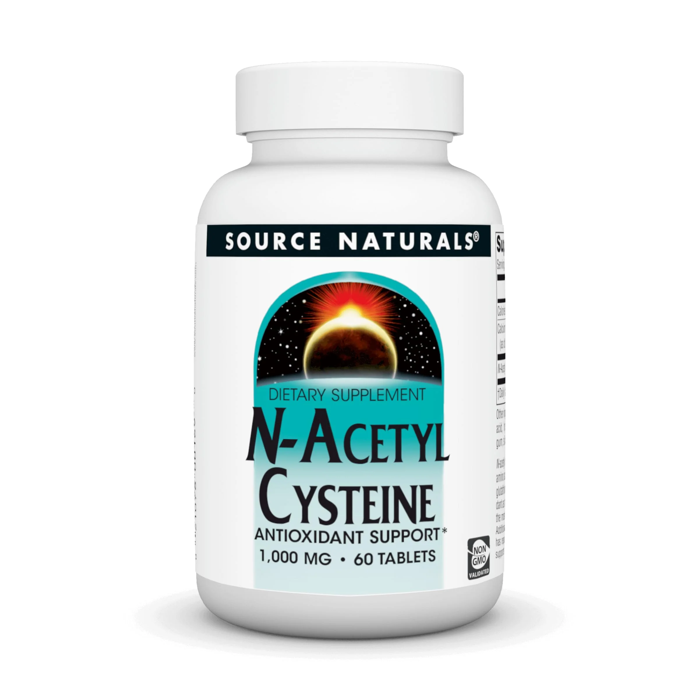 Source Naturals N-Acetyl Cysteine Antioxidant Support 1000 mg Dietary Supplement that Supports Respiratory Health* - 60 Tablets