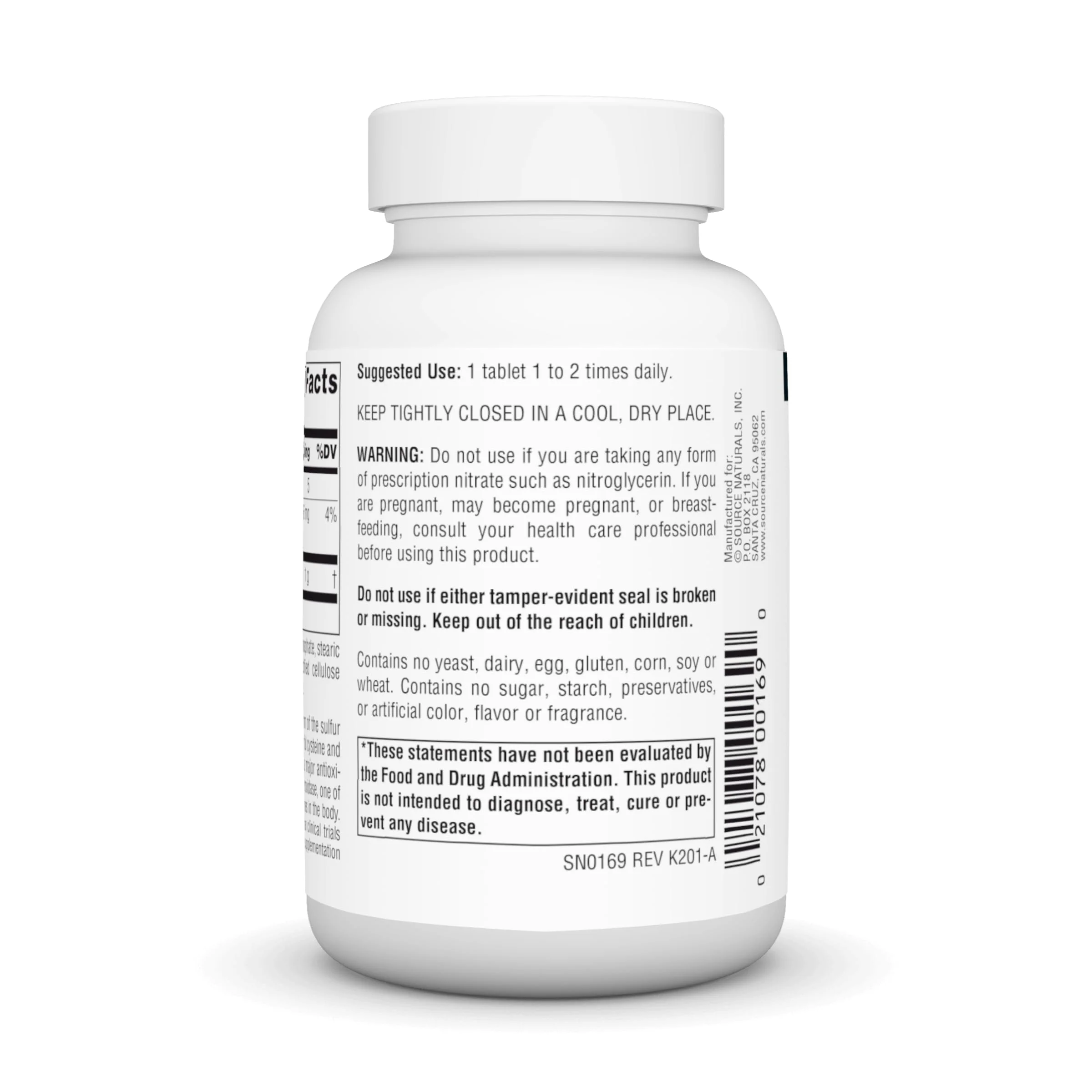 Source Naturals N-Acetyl Cysteine Antioxidant Support 1000 mg Dietary Supplement that Supports Respiratory Health* - 60 Tablets - Image 5