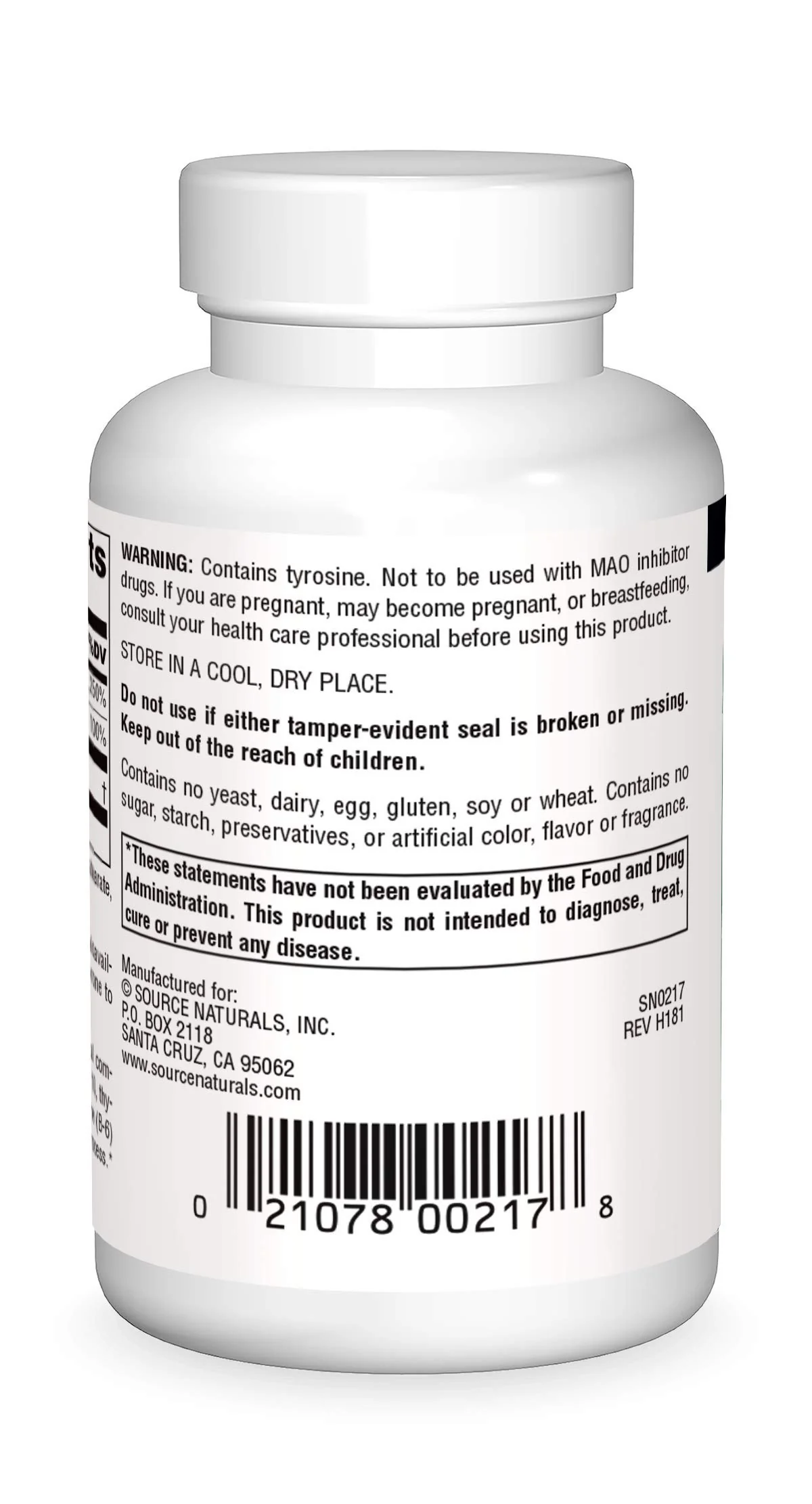 Source Naturals N-Acetyl L-Tyrosine Dietary Supplement - 120 Tablets - Image 6