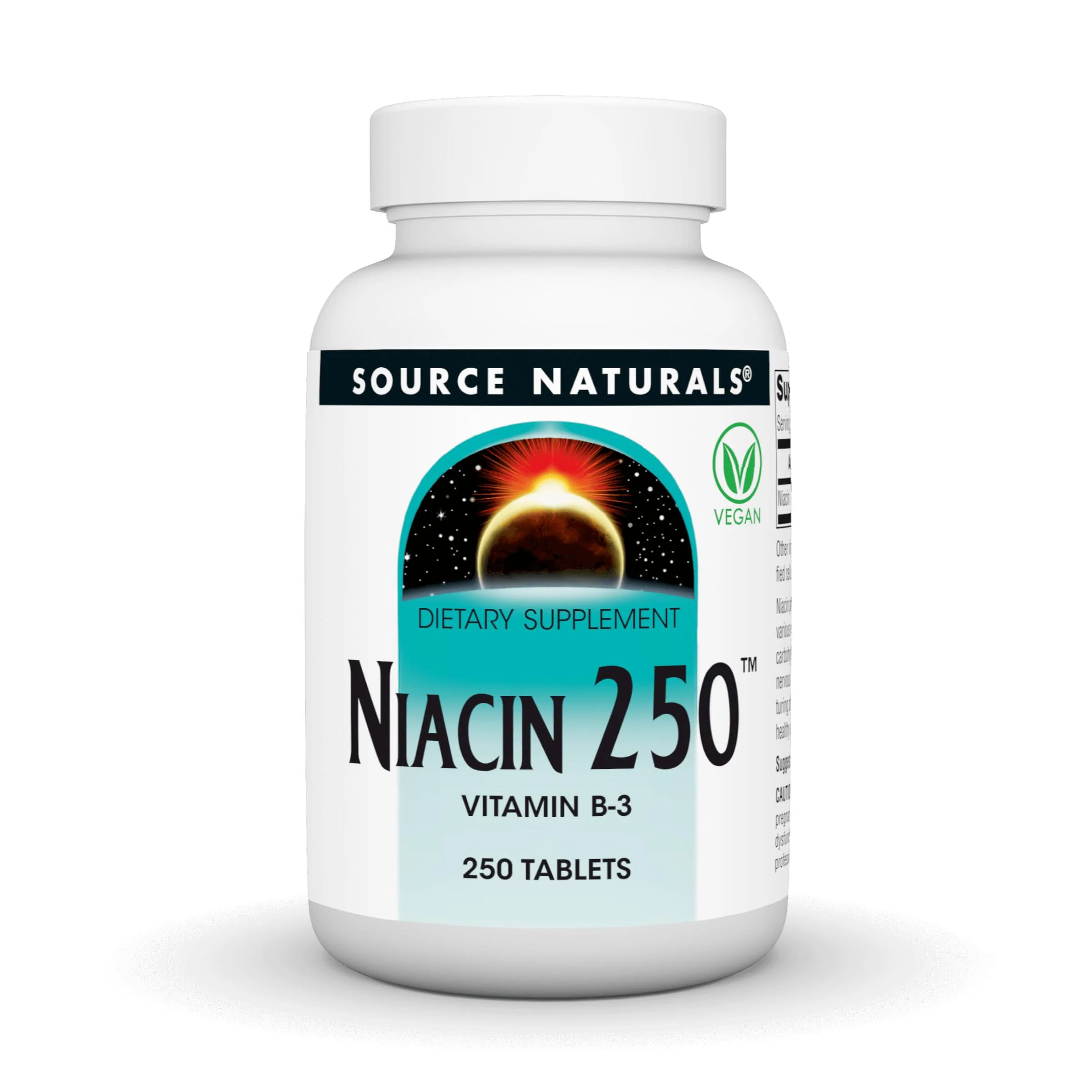 Source Naturals Niacin 250, Vegan Vitamin B-3 Tablets, 250 Count