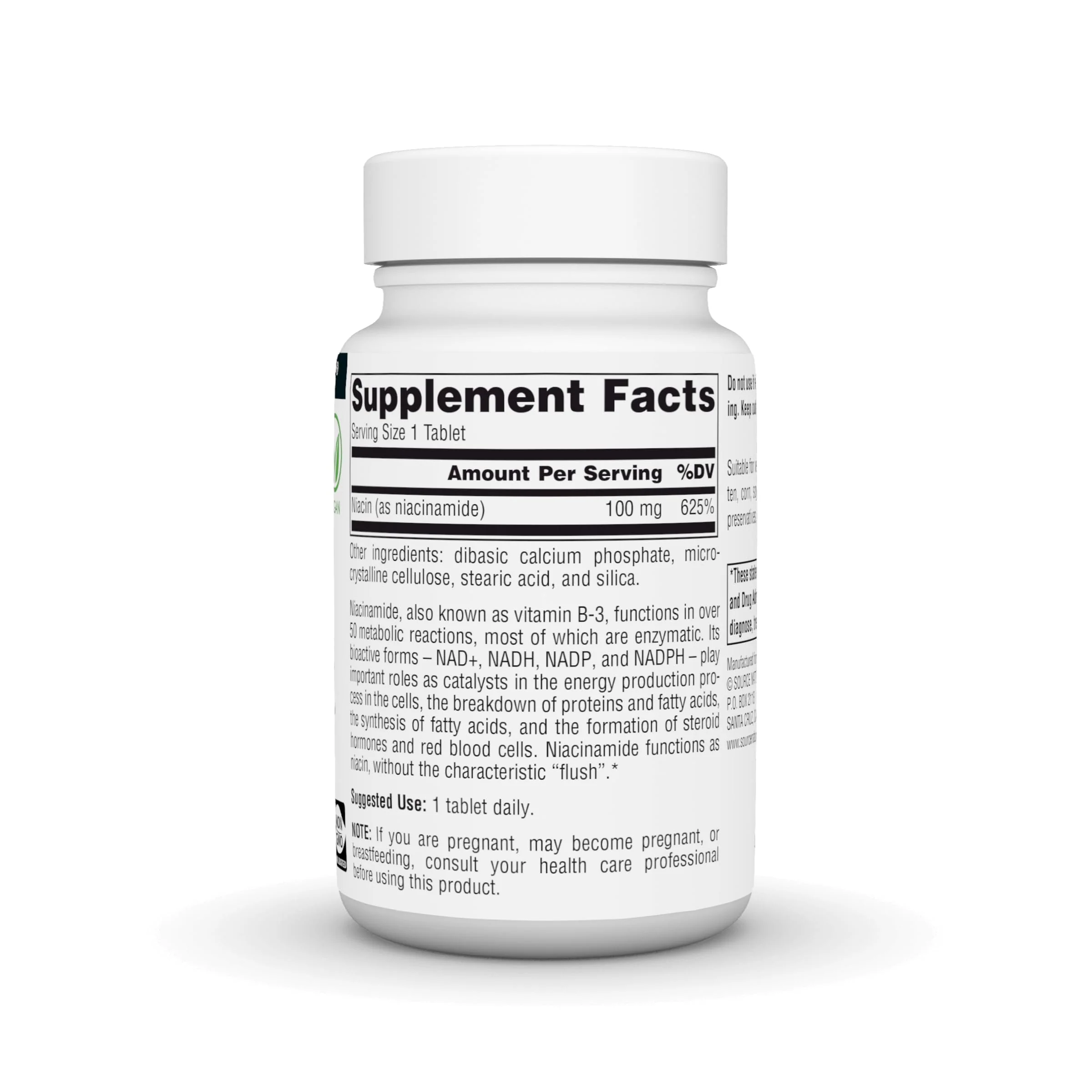 Source Naturals Niacinamide B-3, Dietary Supplement - 100 mg- 250 Tablets - Image 5