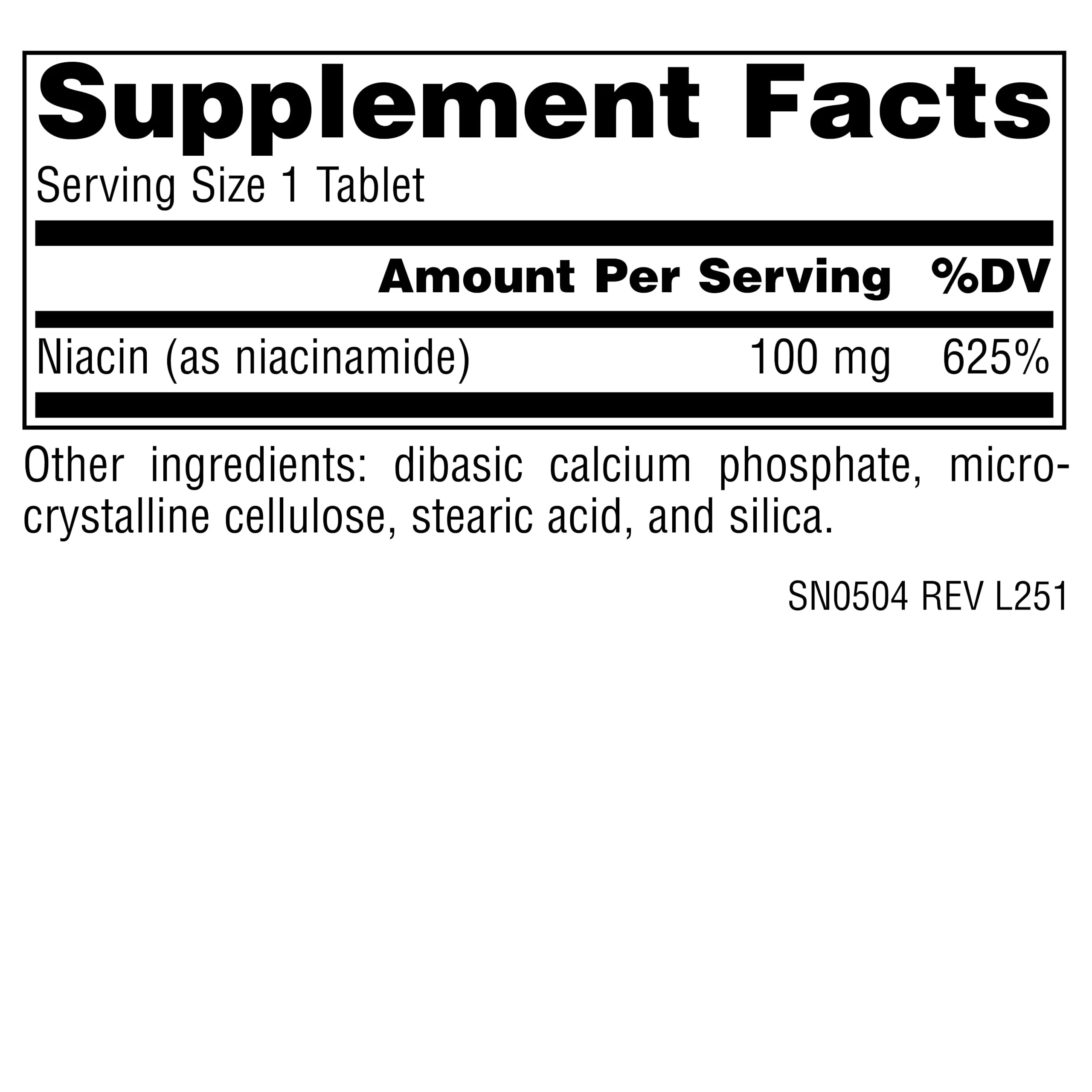 Source Naturals Niacinamide B-3, Dietary Supplement - 100 mg- 250 Tablets - Image 6