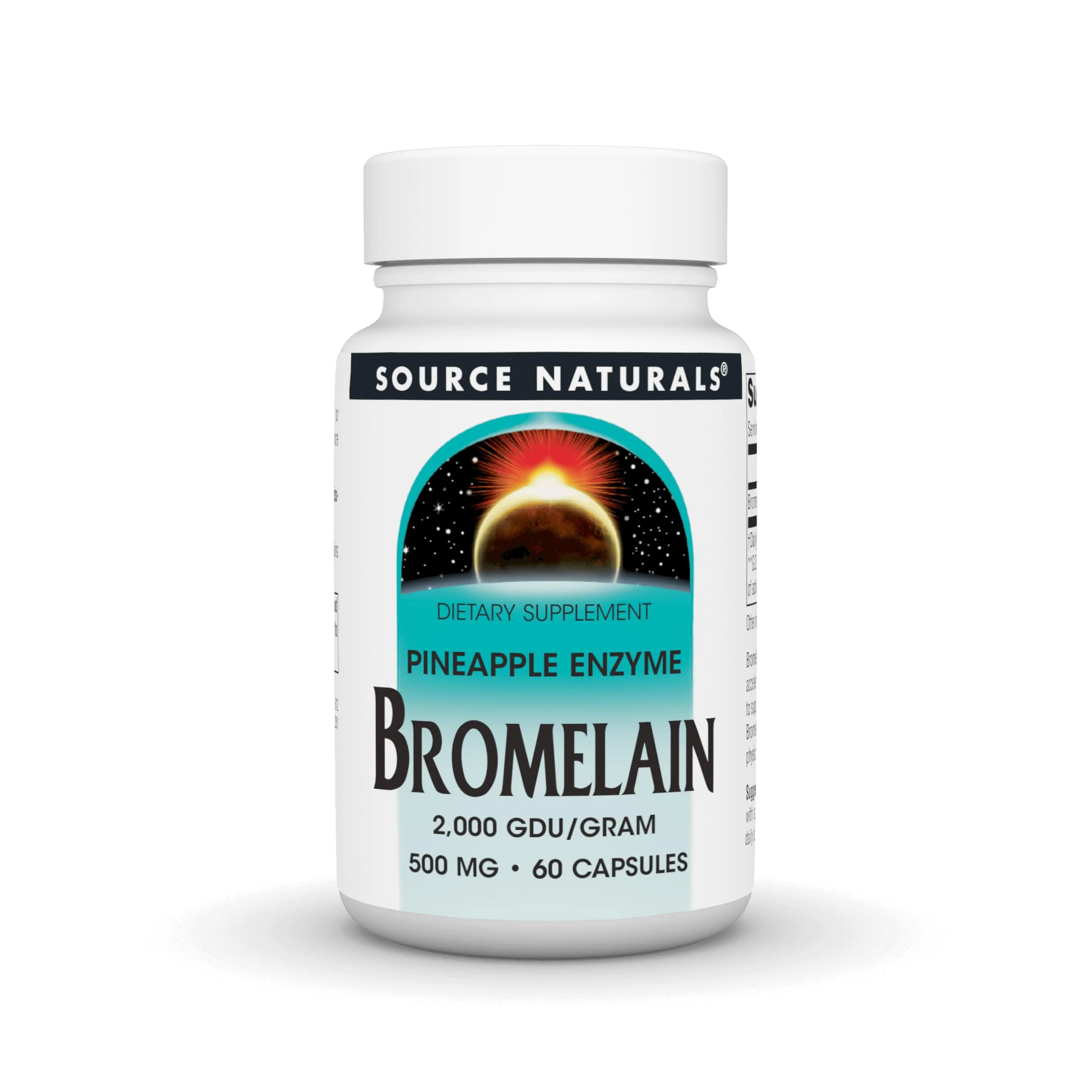 Source Naturals Pineapple Enzyme Bromelain, 2000 GDU/GRAM - 500 mg, 60 Capsules