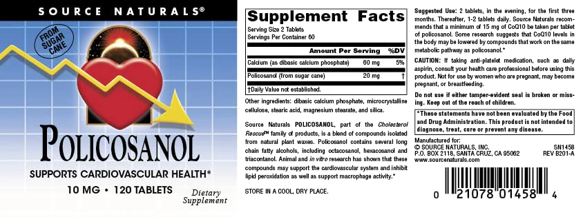 Source Naturals Policosanol Supports Cardiovascular Health*, 10 Mg -120 Tablets - Image 4