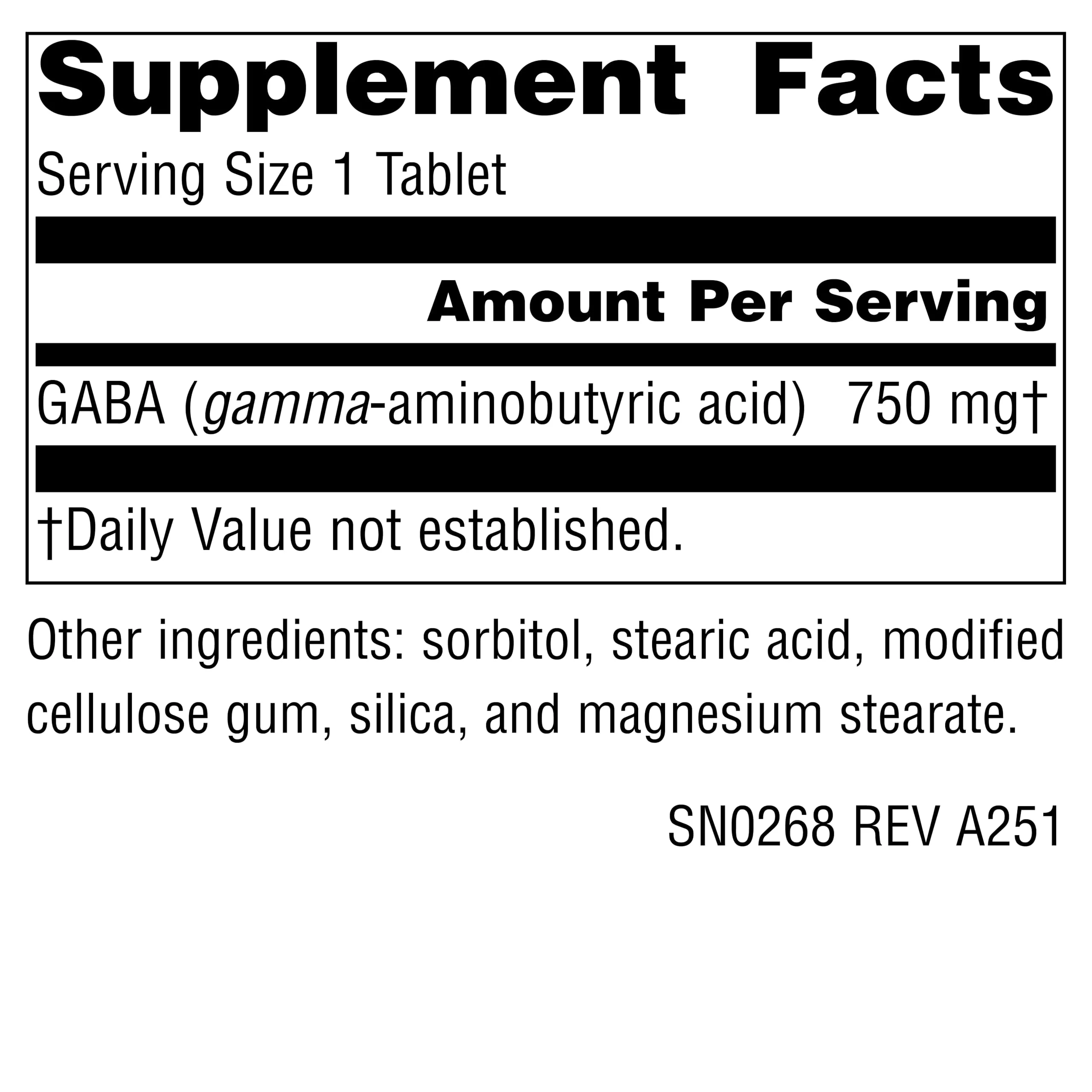 Source Naturals Serene Science GABA, for a Calm Mind* - 750mg, 90 Tablets - Image 4
