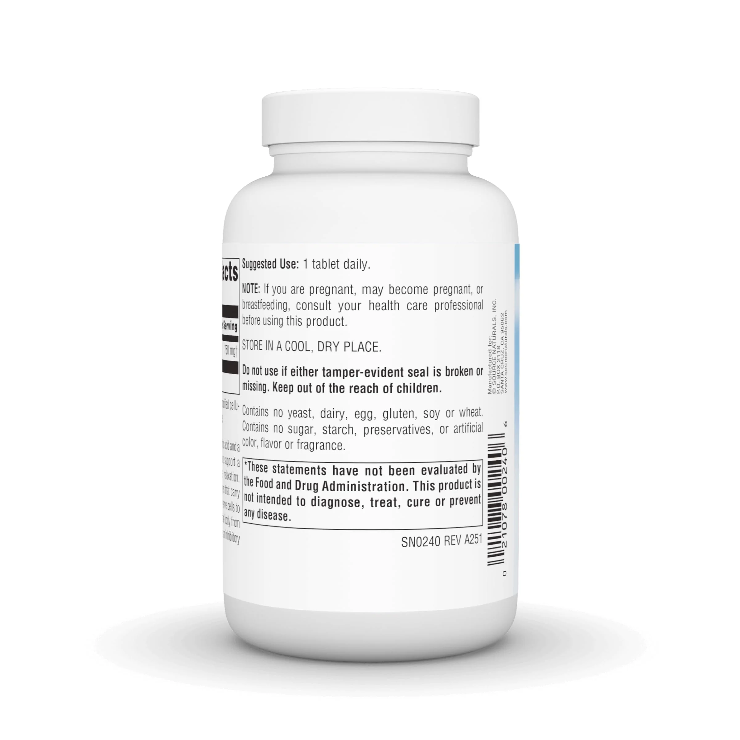 Source Naturals Serene Science GABA, for a Calm Mind* - 750mg, 90 Tablets - Image 5