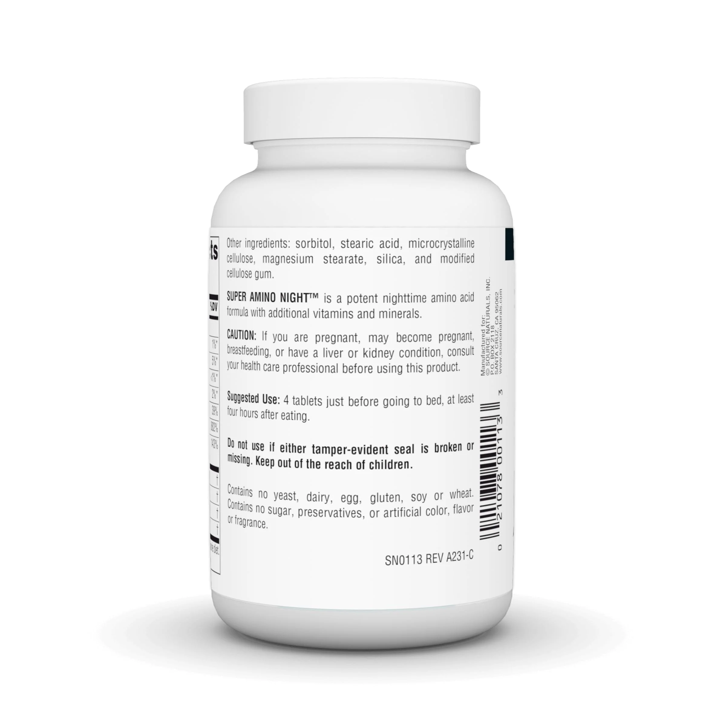 Source Naturals Super Amino Night - Advanced Amino Acid Formula* - 120 Tablets - Image 5