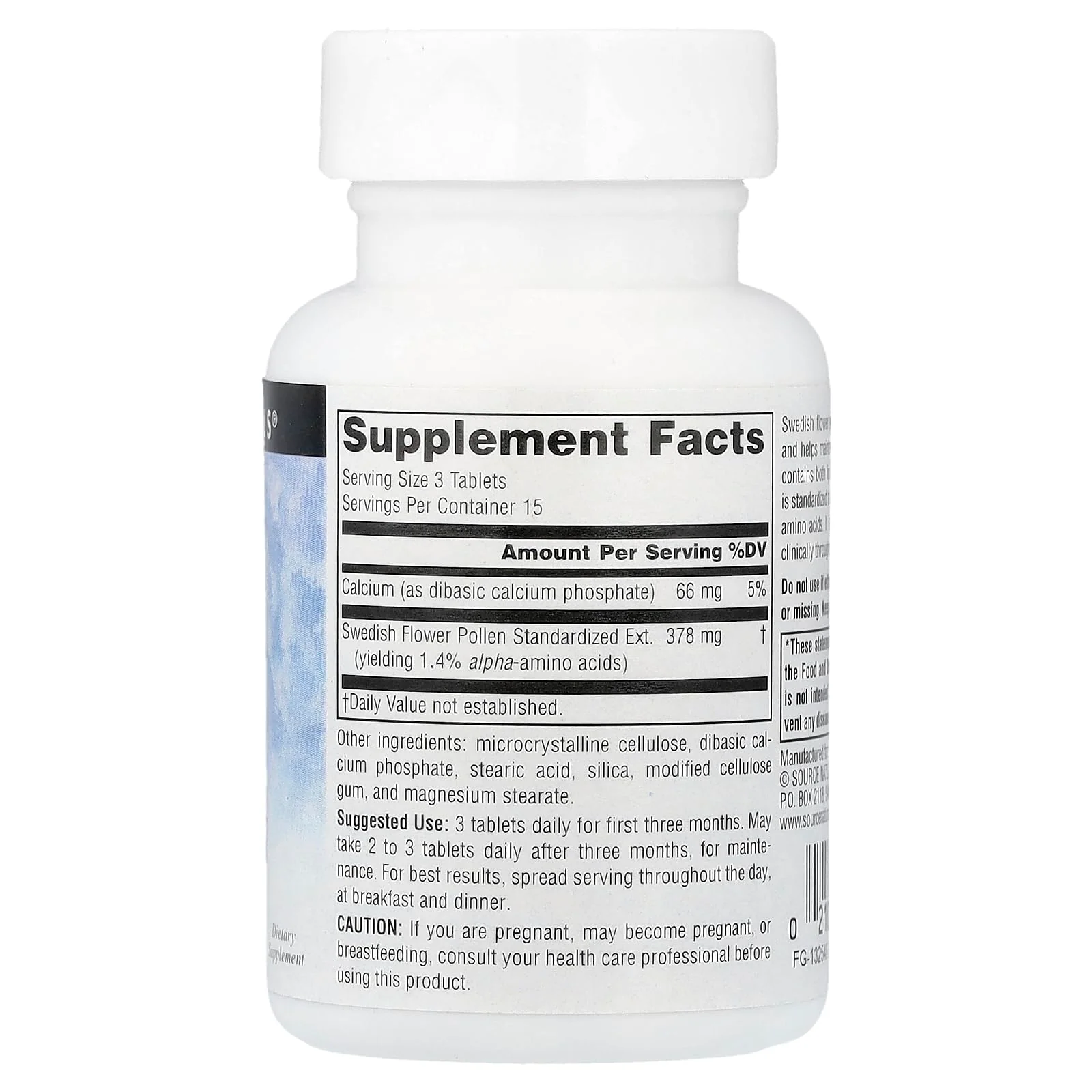 Source Naturals Swedish Flower Pollen Extract Supplement, Supports Prostate Function and Healthy Urine Flow* - 45 Tablets - Image 2