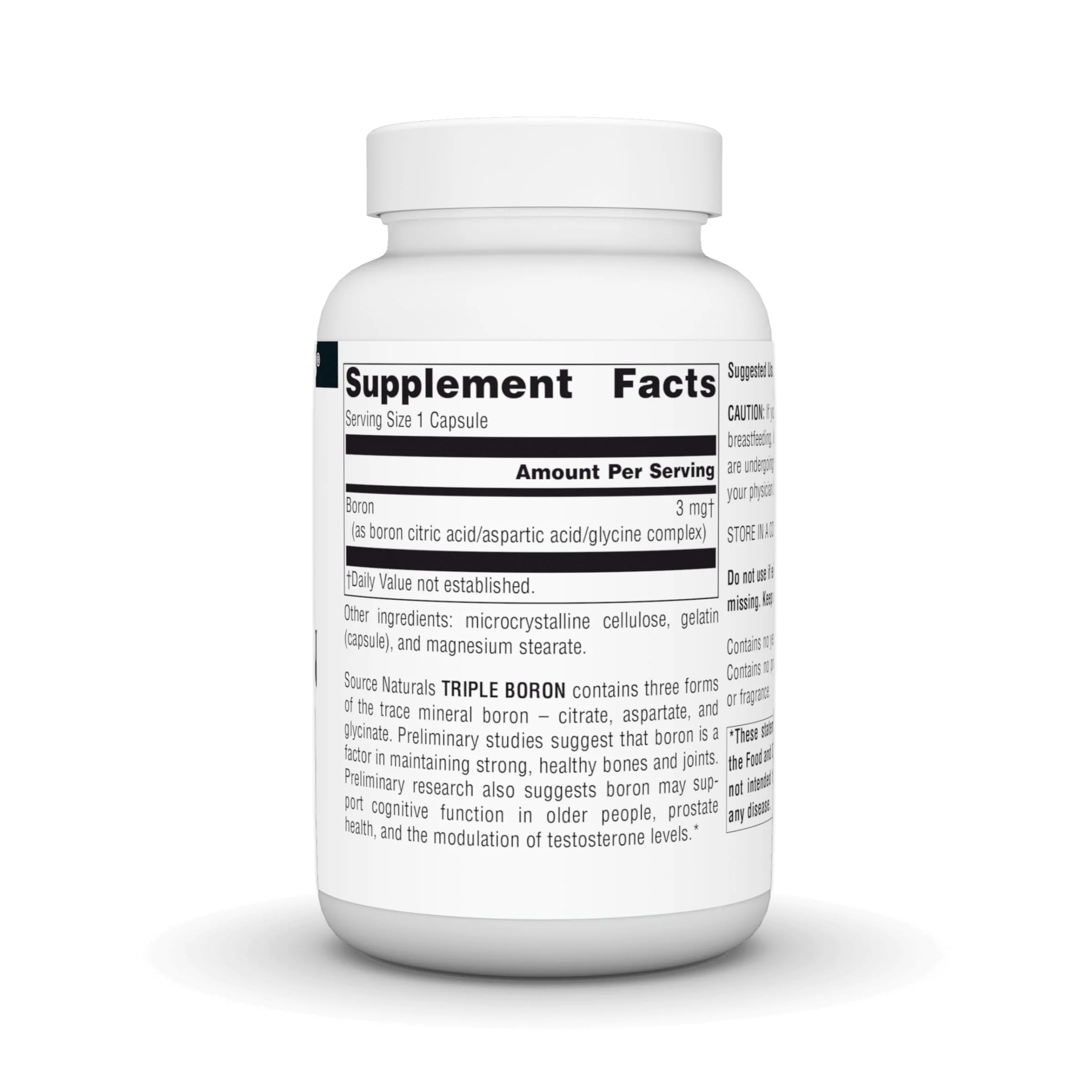 Source Naturals Triple Boron, Three Forms for Optimal Bioavailibility* 3 mg - 200 Capsules - Image 4