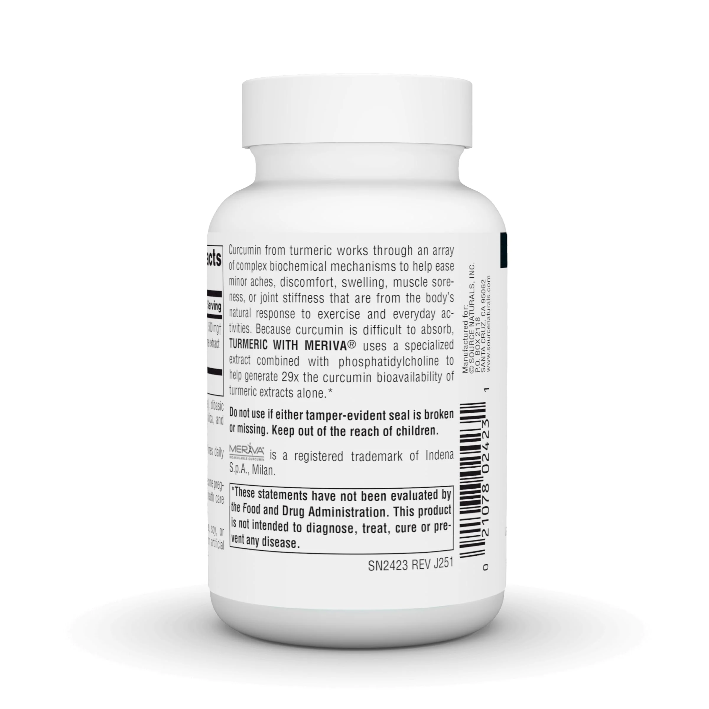 Source Naturals Turmeric with Meriva, Eases Discomfort from Everyday Activities, 29X Bioavailibility* - 500 mg - 60 Capsules - Image 4