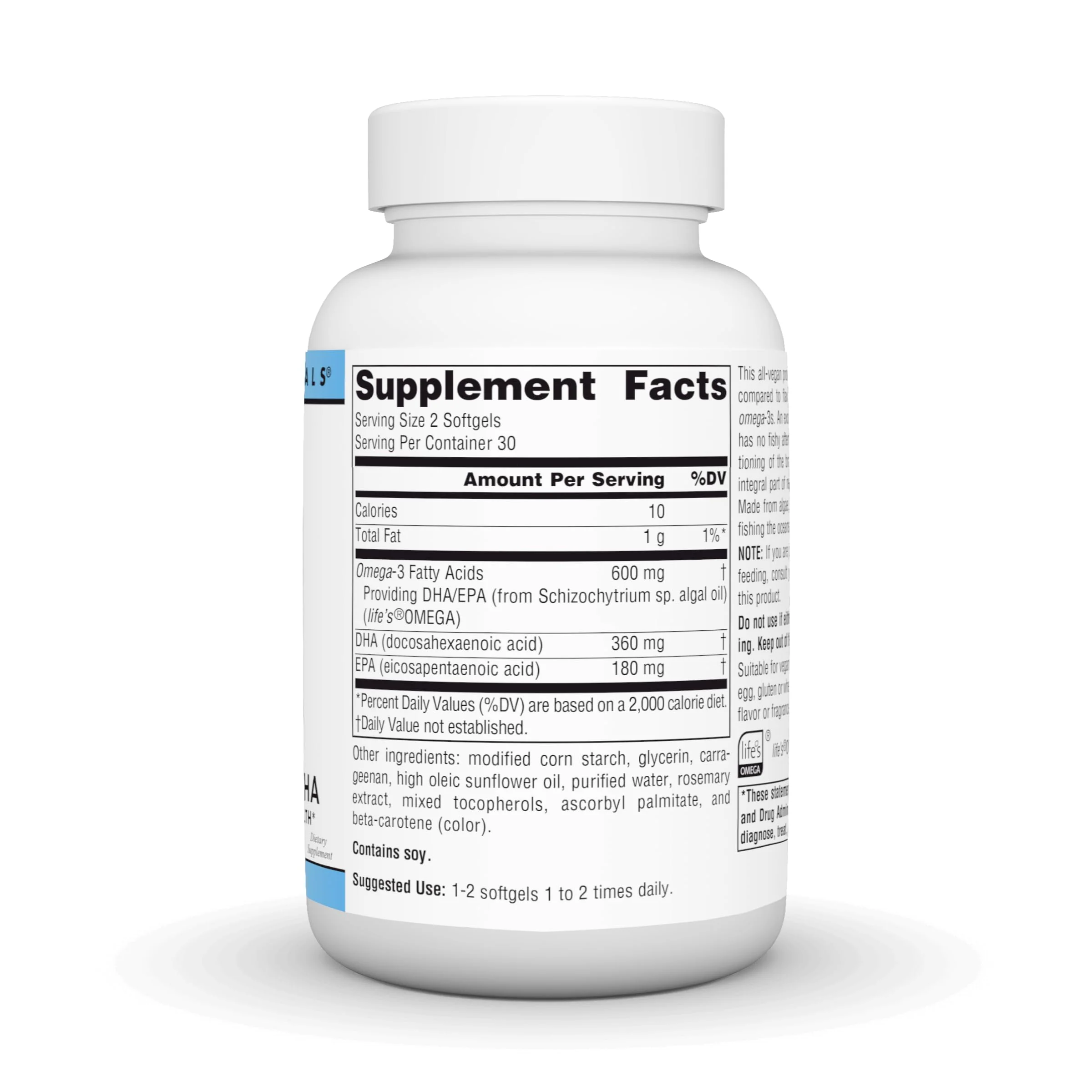 Source Naturals Vegan Omega-3s, Non-Fish EPA-DHA, for Heart and Brain Health Support* 300 mg - 60 Vegan Softfgels - Image 2