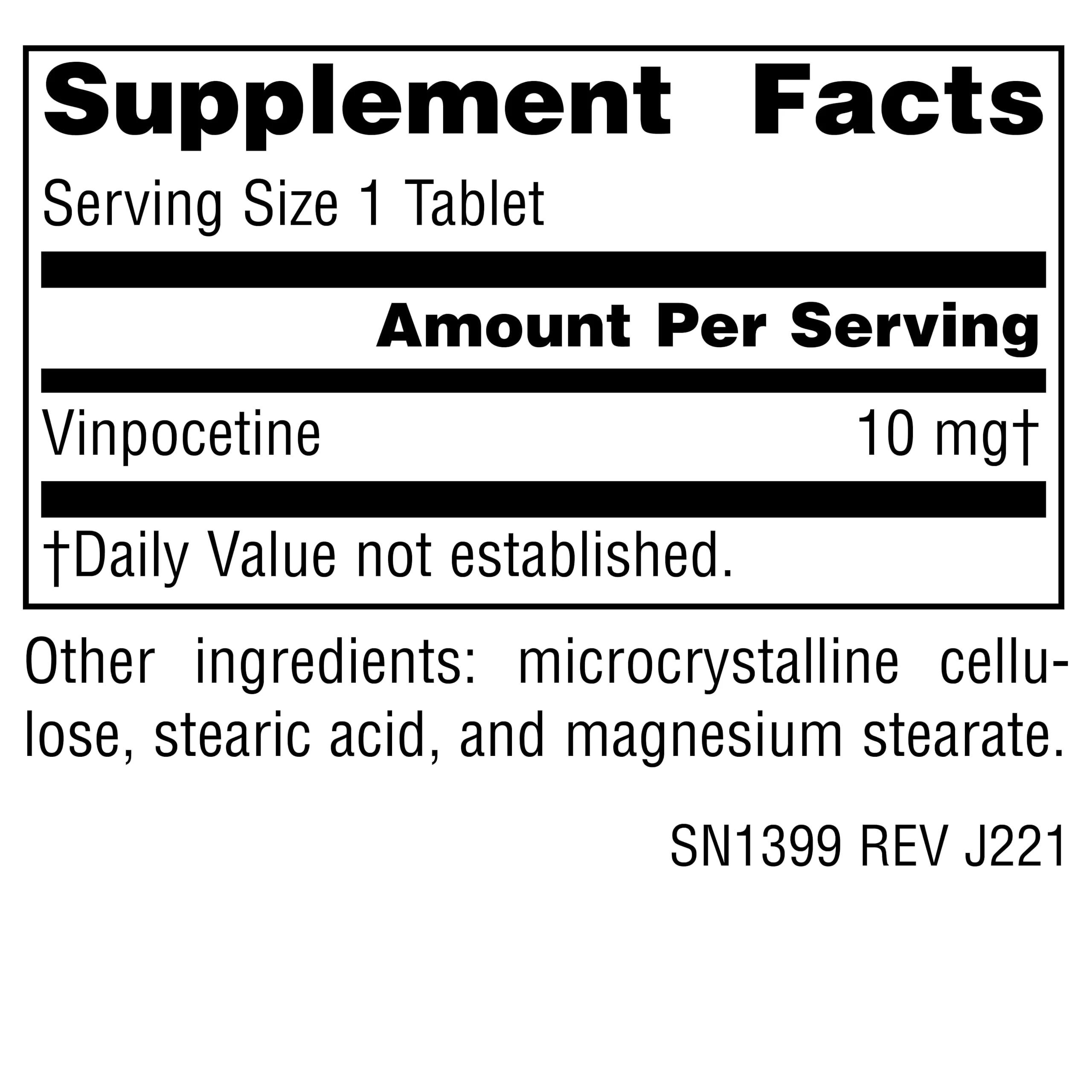 Source Naturals Vinpocetine Tablets, Supports Cognitive Performance*, 10 mg - 120 Tablets - Image 4