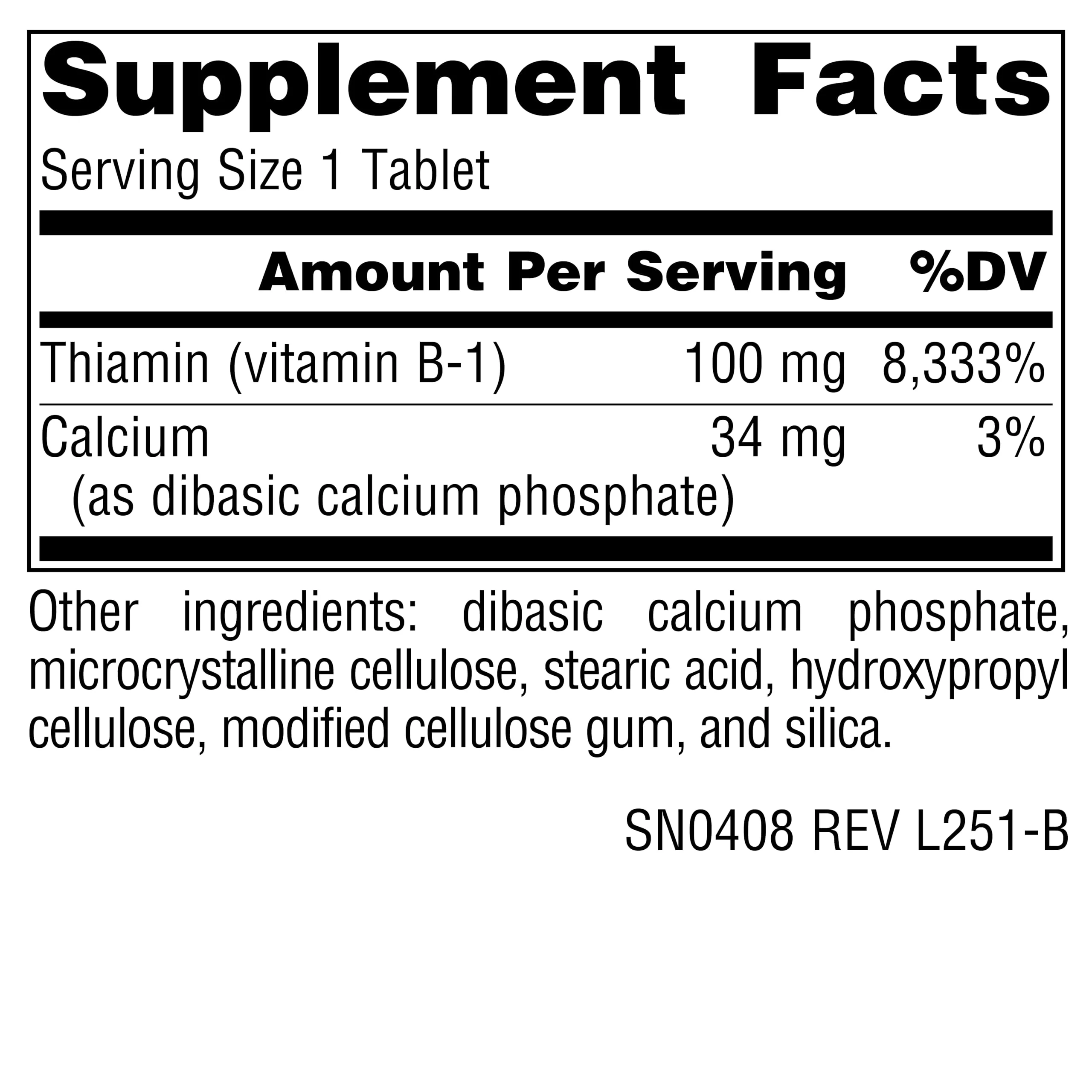Source Naturals Vitamin B-1, Thiamin, Supports Energy Production - 100 mg - 250 Tablets - Image 6