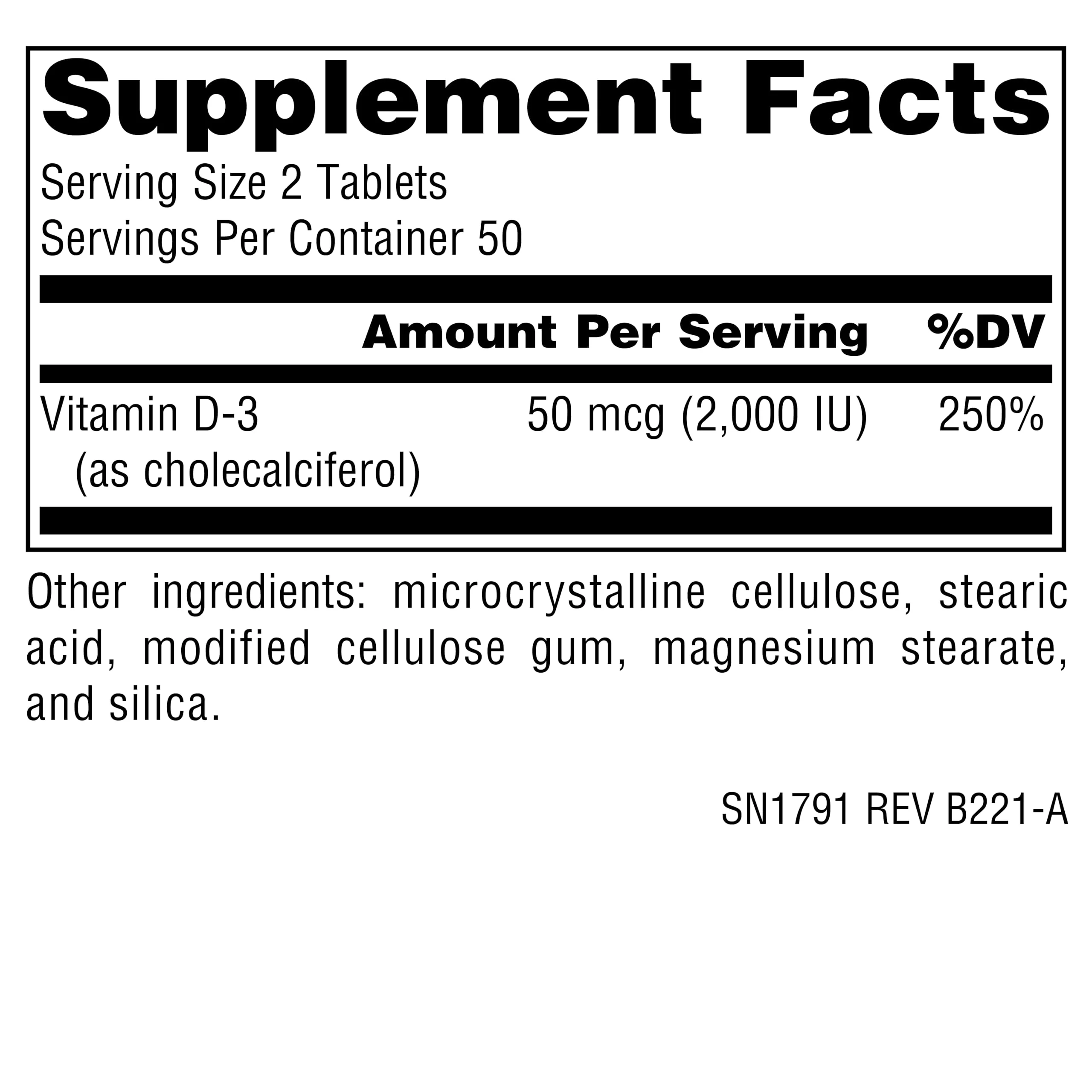Source Naturals Vitamin D-3 1000 iu Supports Bone & Immune Health* - 100 Tablets - Image 7