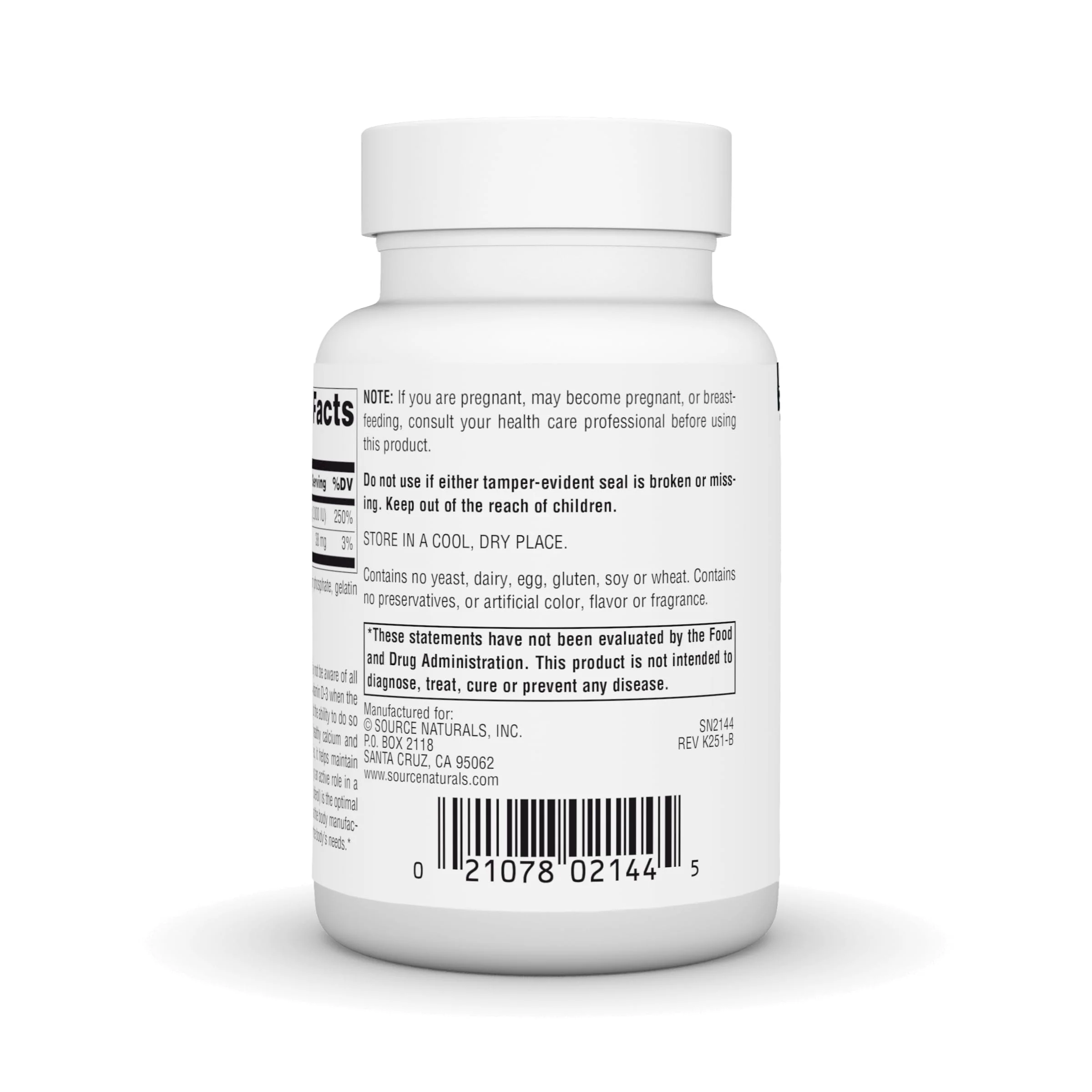 Source Naturals Vitamin D-3, Bioactive Form for Bone & Immune Health* - 50 mcg (2000 iu)- 100 Capsules - Image 4