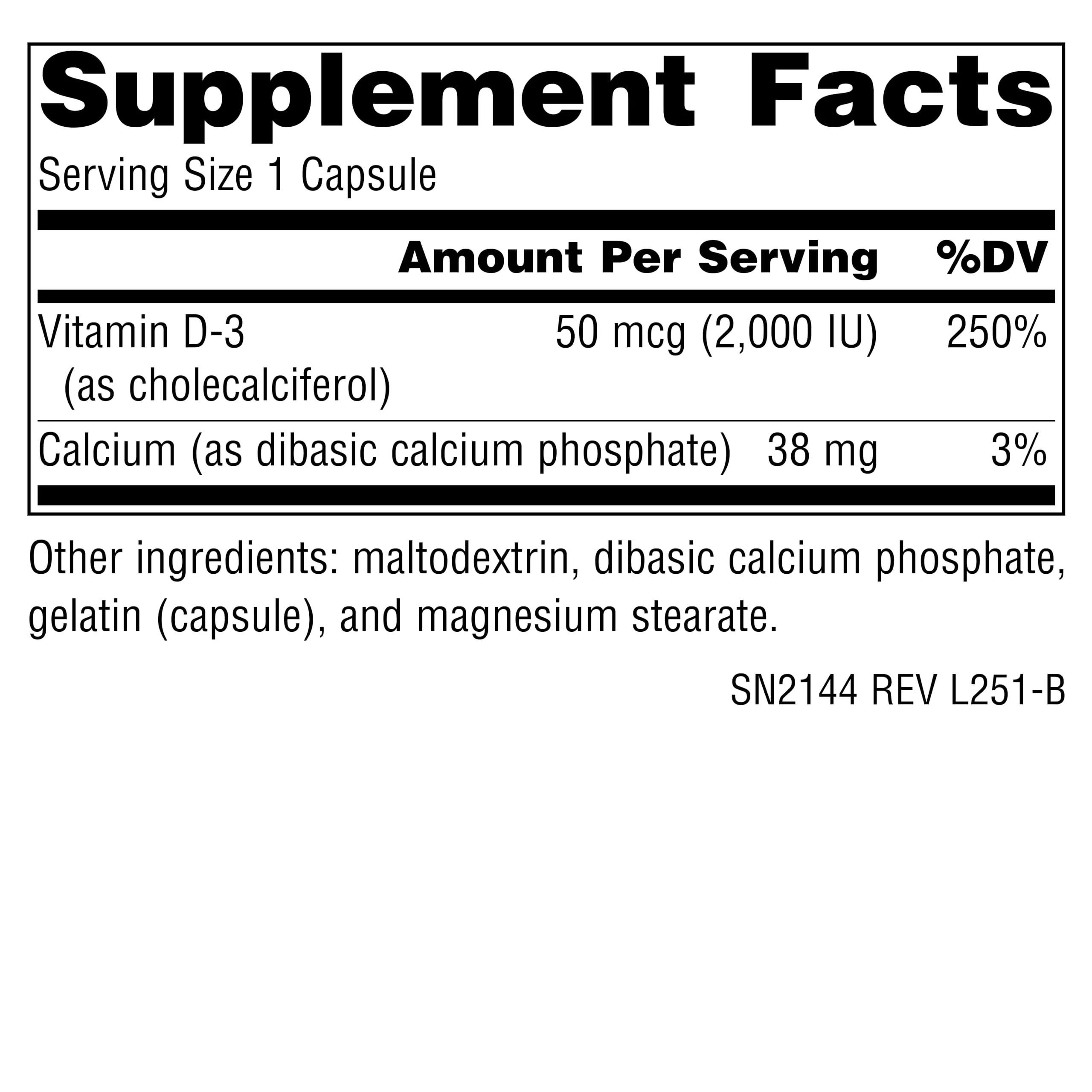 Source Naturals Vitamin D-3, Bioactive Form for Bone & Immune Health* - 50 mcg (2000 iu)- 100 Capsules - Image 6
