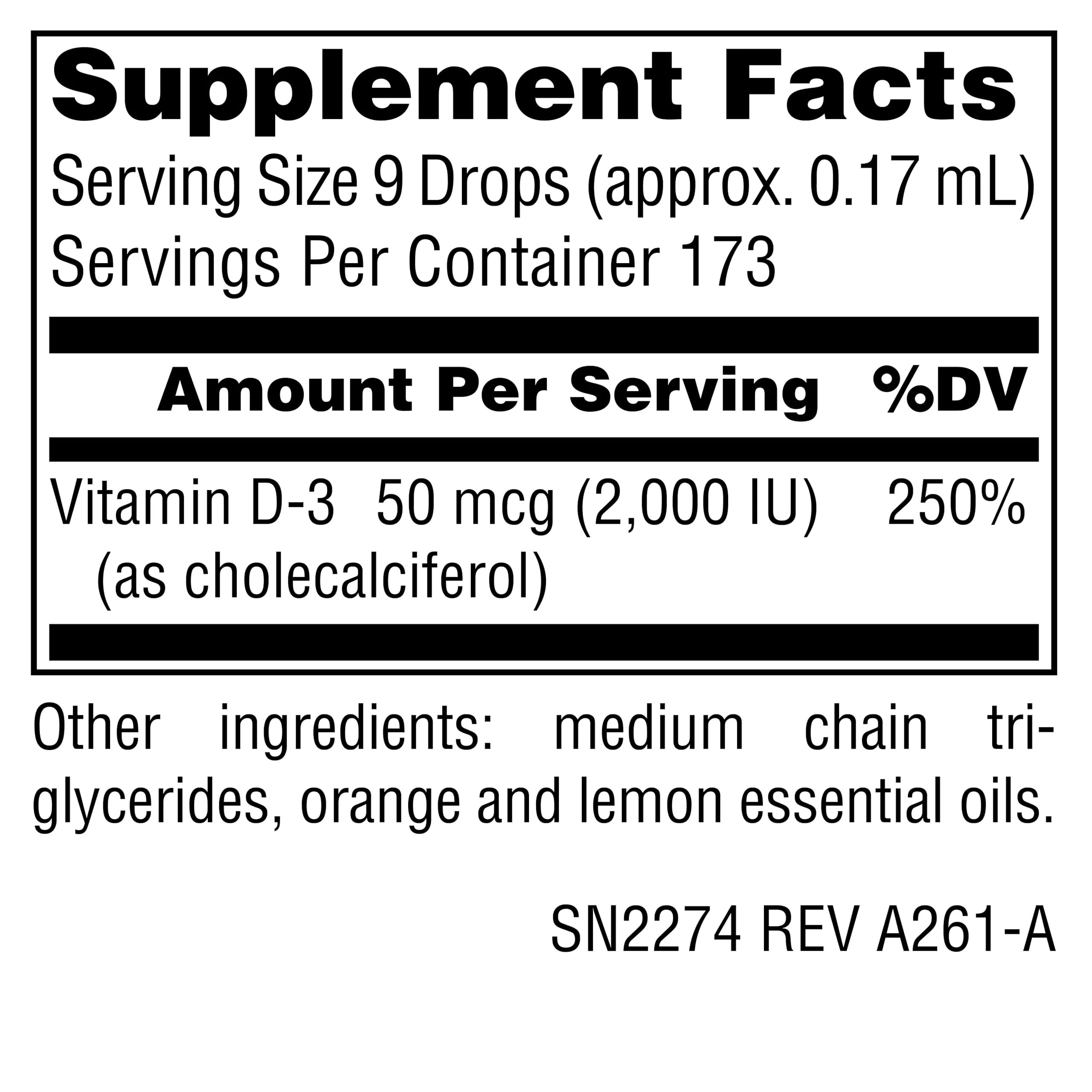 Source Naturals Vitamin D-3 Liquid Drops 2000 iu Supports Bone & Immune Health* - 1 Fluid oz - Image 2