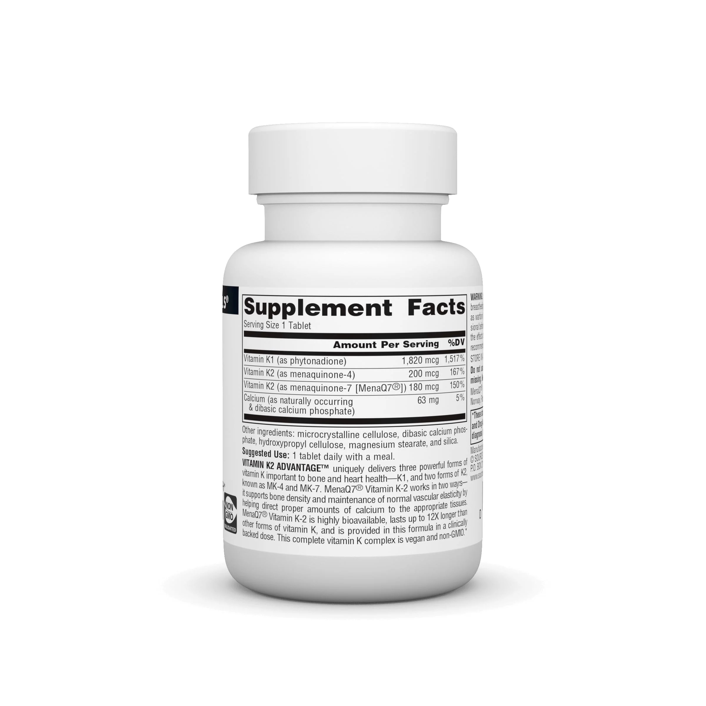 Source Naturals Vitamin K2 Advantage, for Bone and Heart Health*, 2200 mcg - 60 Tablets - Image 5