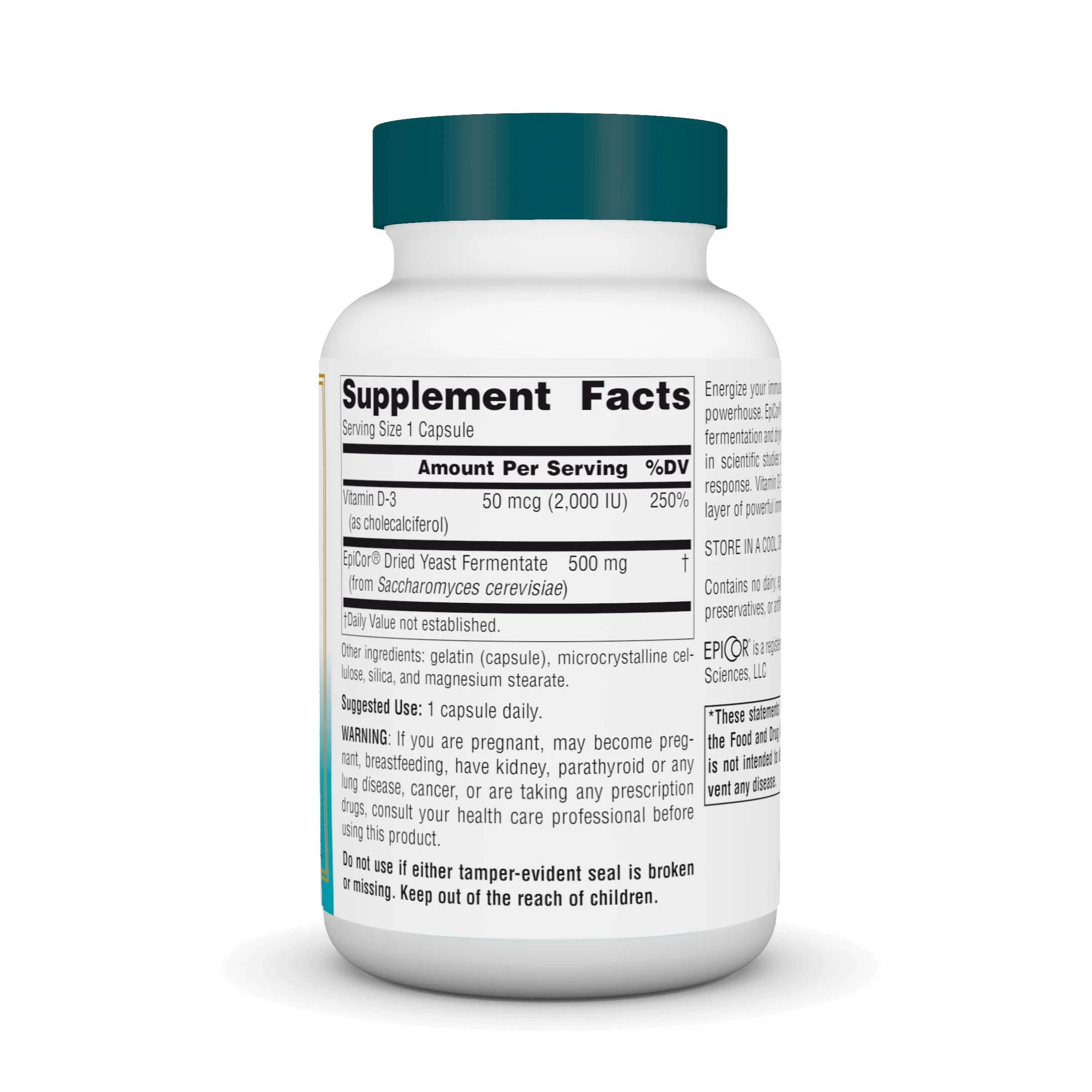 Source Naturals Wellness EpiCor with Vitamin D-3 for Heightened Immune Defense* - 60 Capsules - Image 2