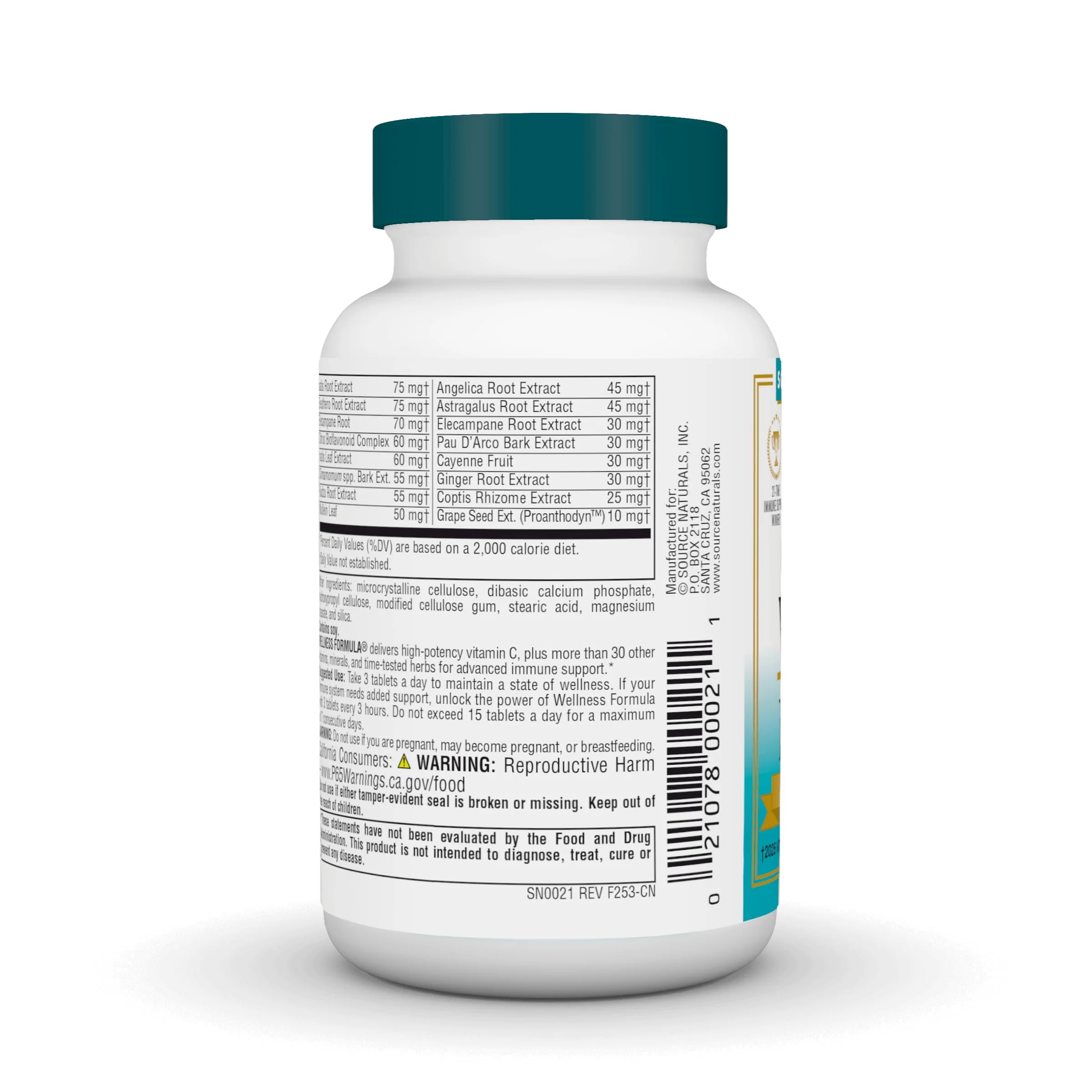 Source Naturals Wellness Formula Bio-Aligned Vitamins & Herbal Defense - Immune System Support Supplement & Immunity Booster - 45 Tablets - Image 8