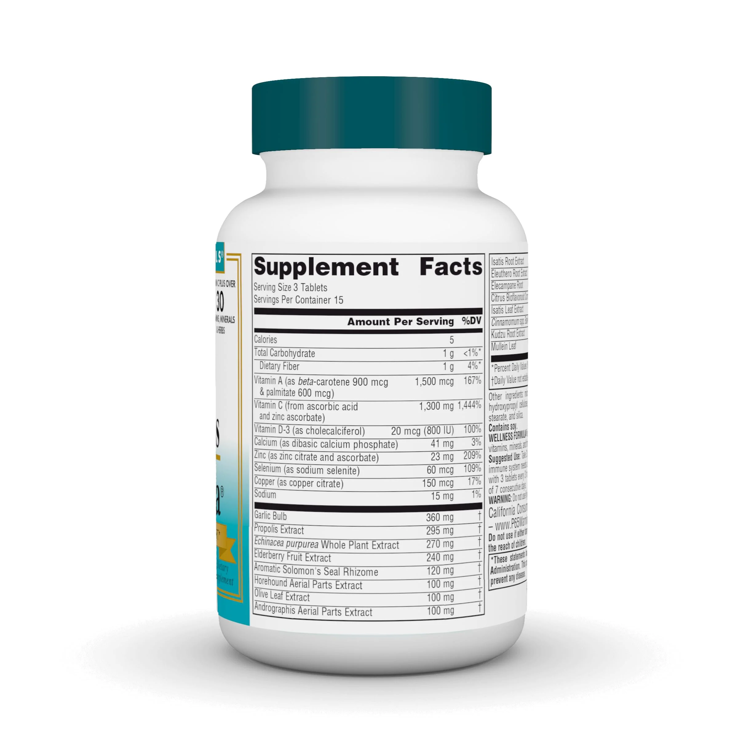 Source Naturals Wellness Formula Bio-Aligned Vitamins & Herbal Defense - Immune System Support Supplement & Immunity Booster - 45 Tablets - Image 9